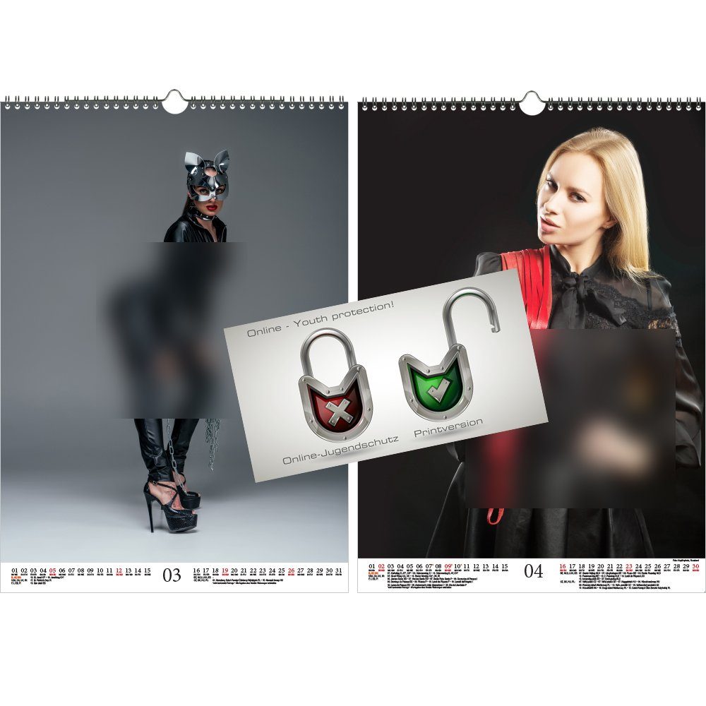 Seelenzauber Wandkalender Sexy Domination Domina BDSM Fetisch Girls DIN A3 Kalender für 2023