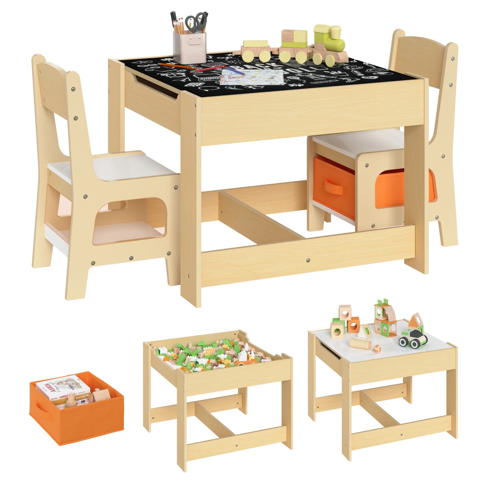 Woltu Kindersitzgruppe, (1-tlg), Maltisch Kindermöbel, Tischplatte abnehmbar