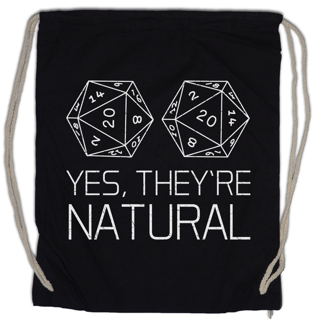 Urban Backwoods Turnbeutel RPG Dice Yes They're Natural Turnbeutel Pen Paper D&D Würfel Larp (1-tlg), Dungeons Role Play Dragons