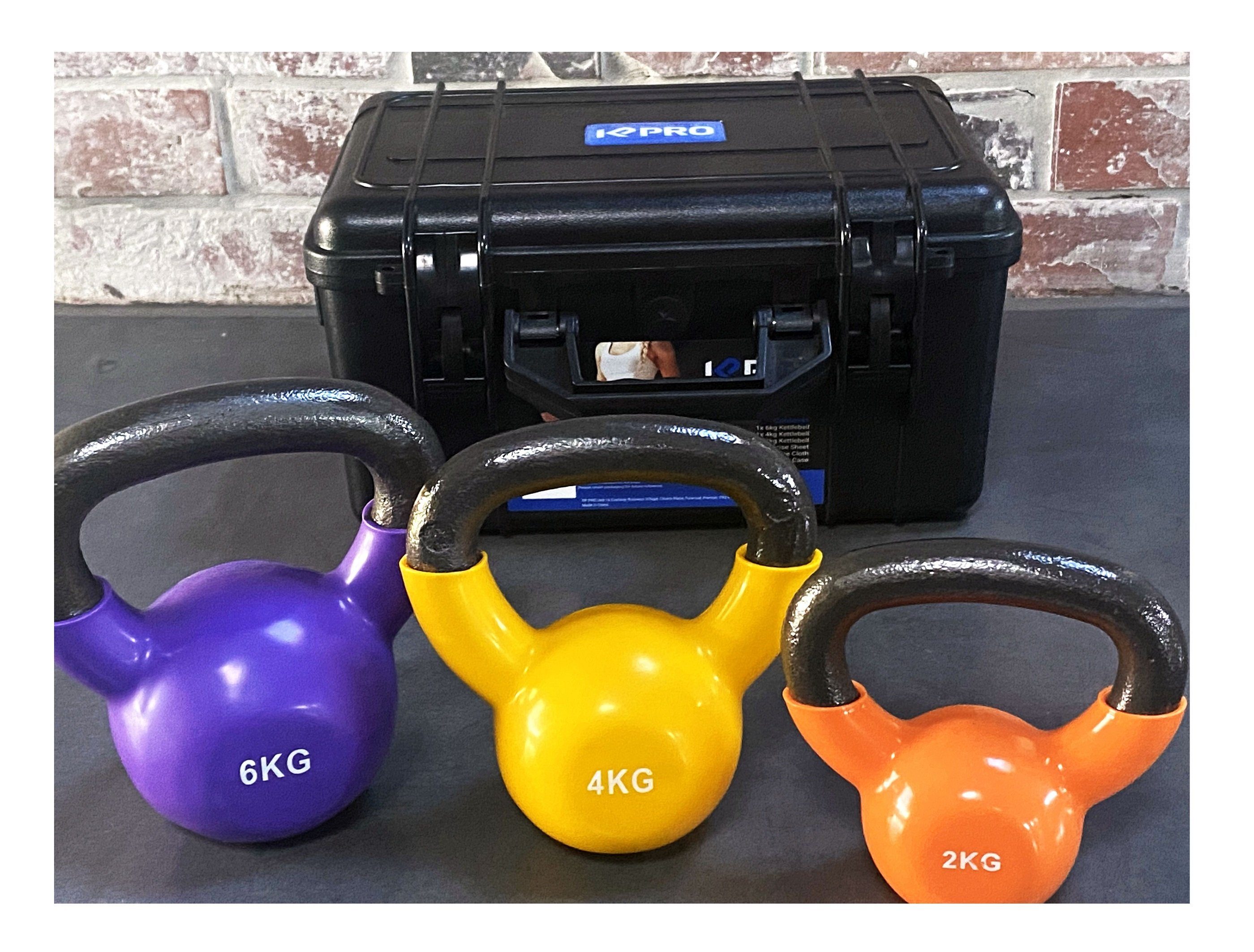 Kettlebell Kettlebell Professional Hantel 2,4 und 6 kg mit Aufbewahrungskoffer