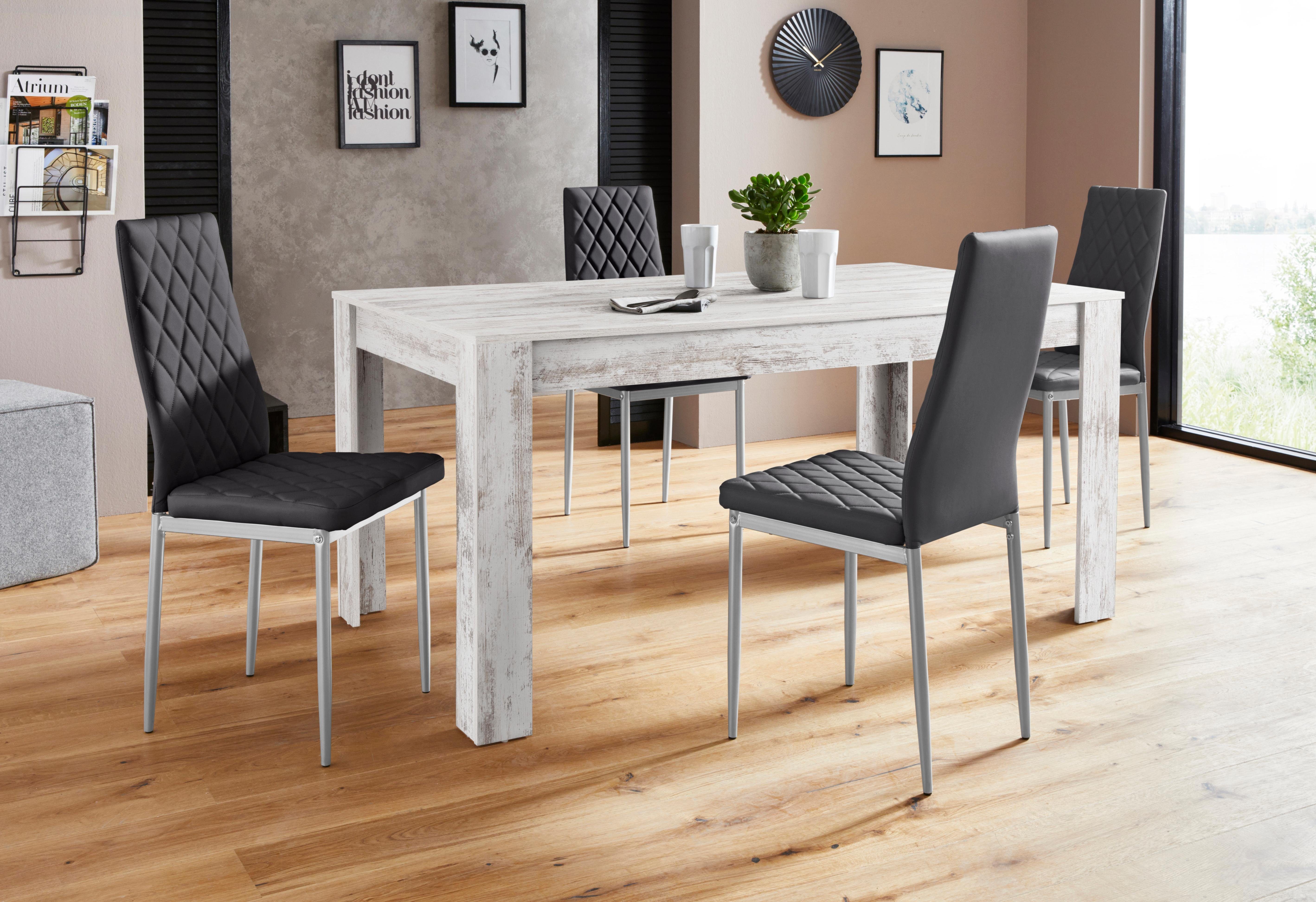 OTTO home Essgruppe Lynn160/Brooke, (Set, 5-tlg), Tisch mit 4 Stühlen