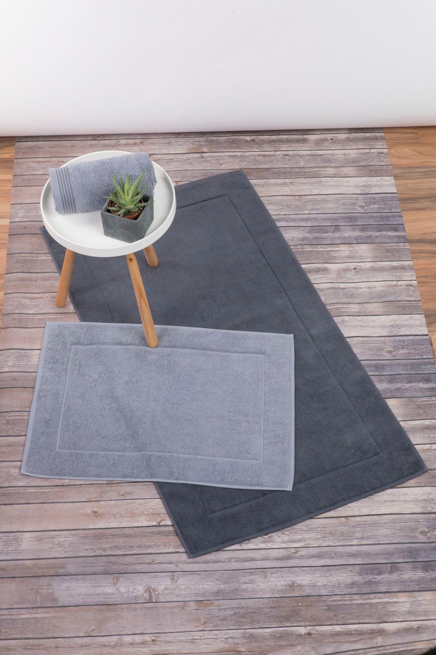 framsohn frottier Badematte Uni Basic Hotelmatte, Höhe 11 mm, beidseitig nutzbar, fußbodenheizungsgeeignet, schnell trocknend, Baumwolle, rechteckig, große Farbpalette, Hergestellt in Österreich, Badezimmerteppich