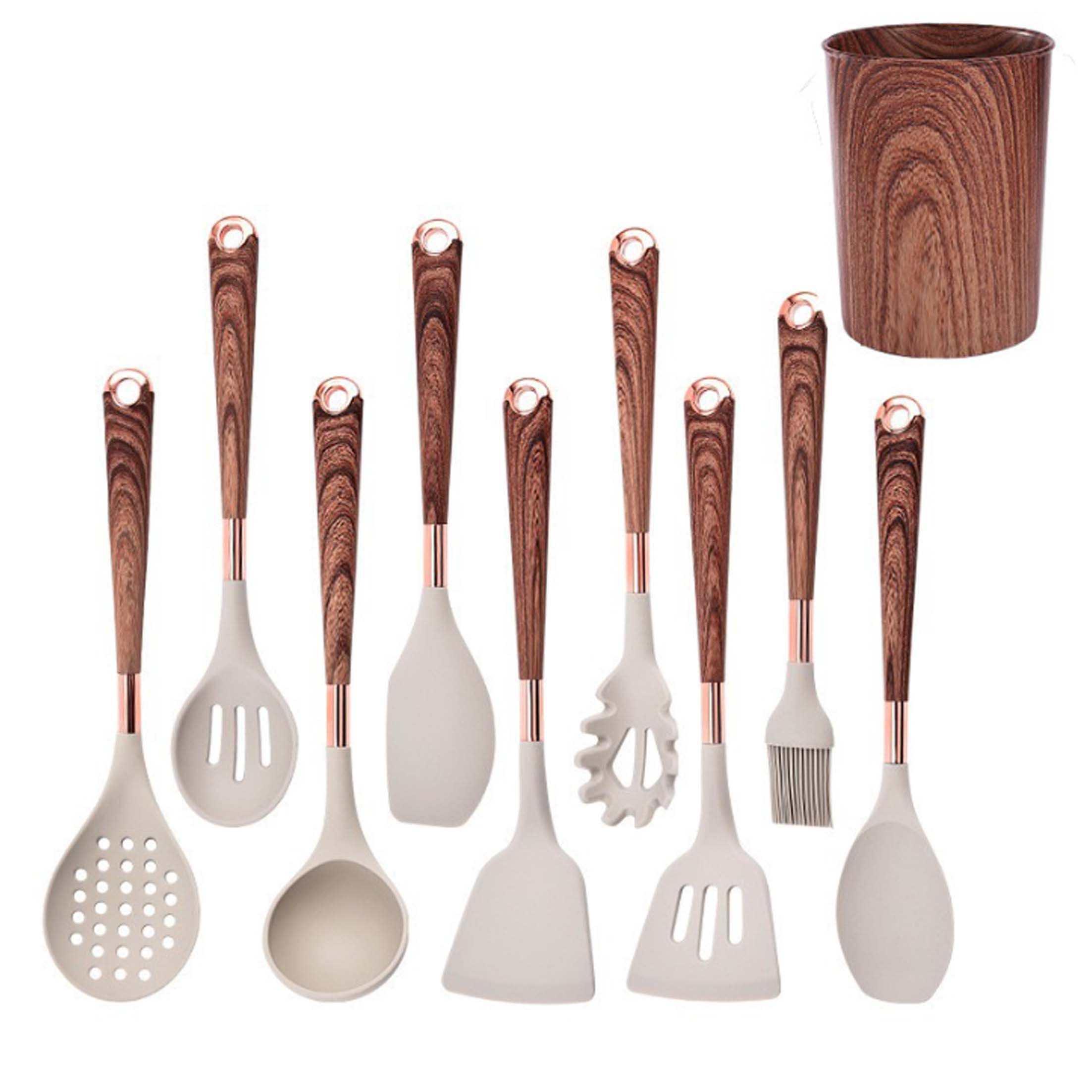 KINSI Kochbesteckhalter Silikon-Kochgeschirr 10-teiliges Set, Küchenwerkzeu günstig online kaufen