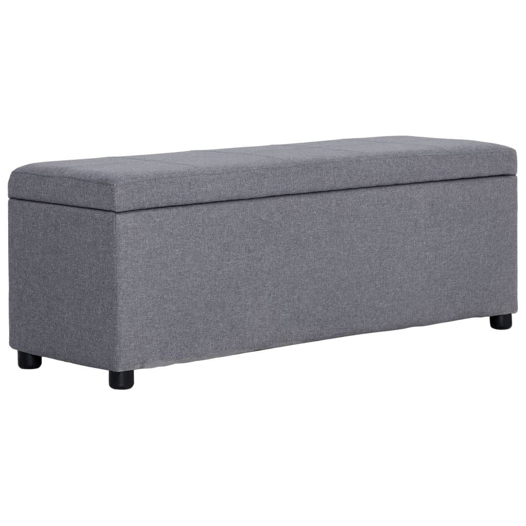 116 cm Sitzbank Hellgrau mit Staufach Bank vidaXL Polyester