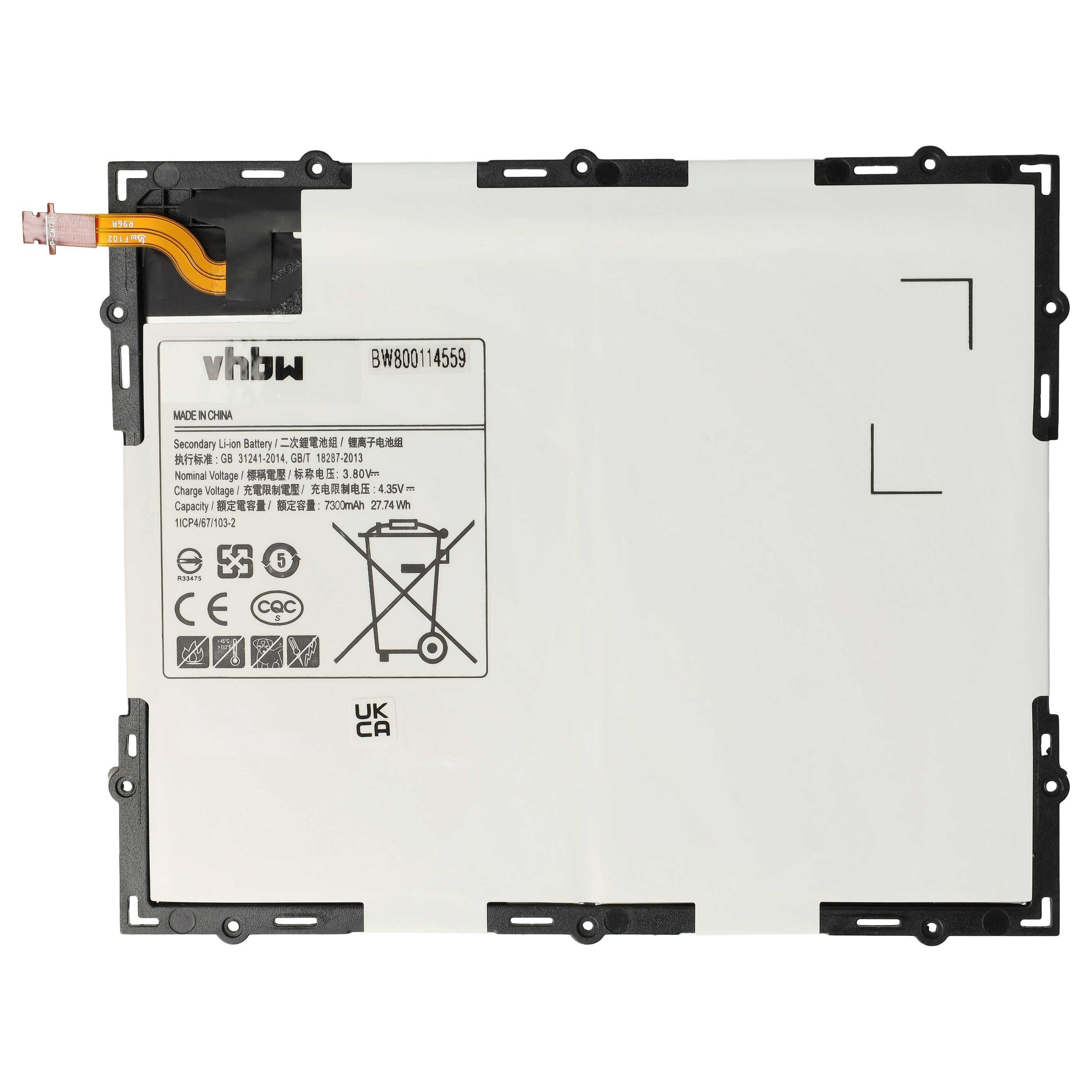 vhbw Akku passend für Samsung Galaxy Tab SM-T580NZKAXAR, SM-T585, SM-P585Y, Tablet-Akku Akku Li-Polymer 7300 mAh (3,8 V), Leistungsfähiger Austausch-Akku für Ihren Tablet-Computer