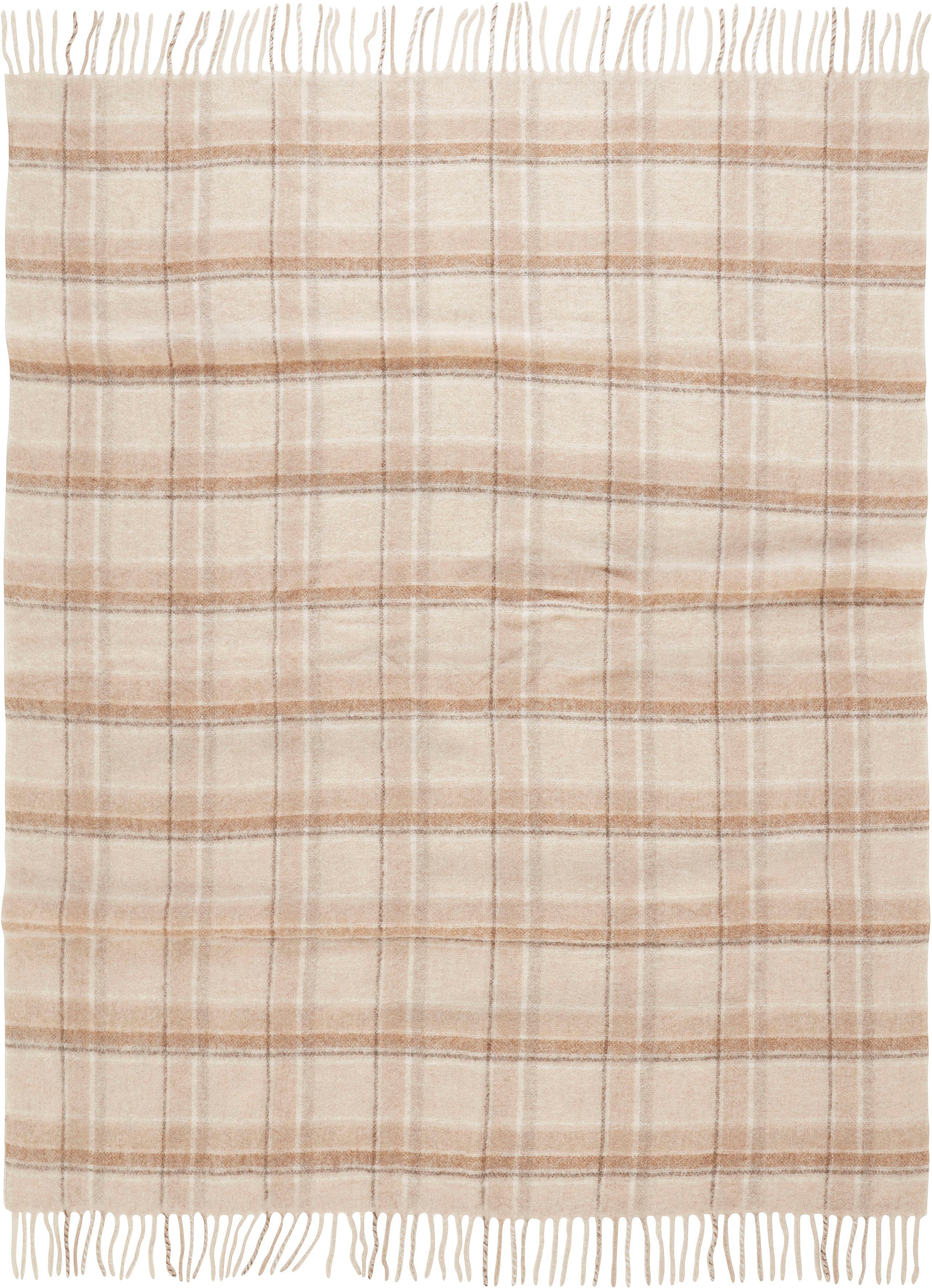 Plaid Sinja, LeGer Home by Lena Gercke, mit Fransen, Kuscheldecke