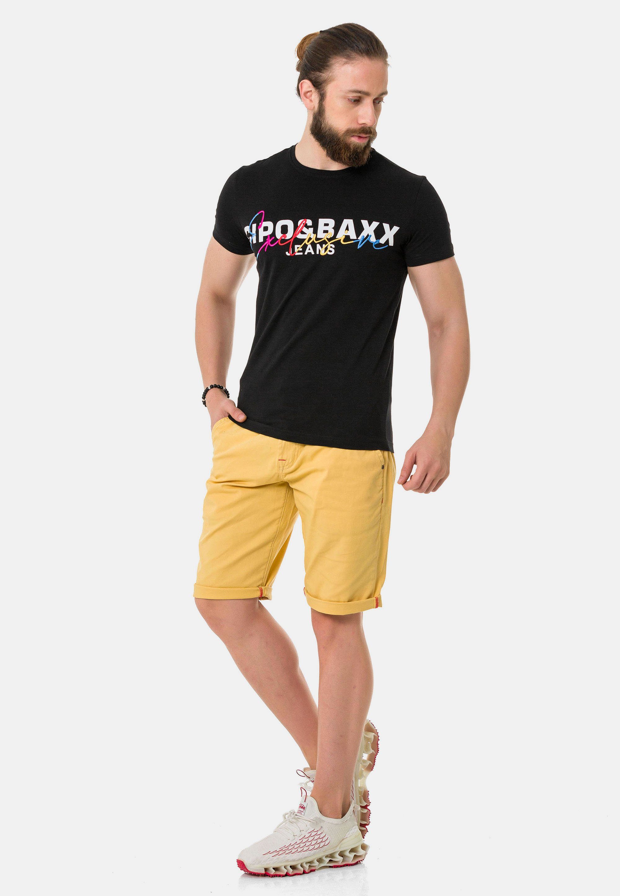 T-Shirt & Cipo Markenprint schwarz mit Baxx