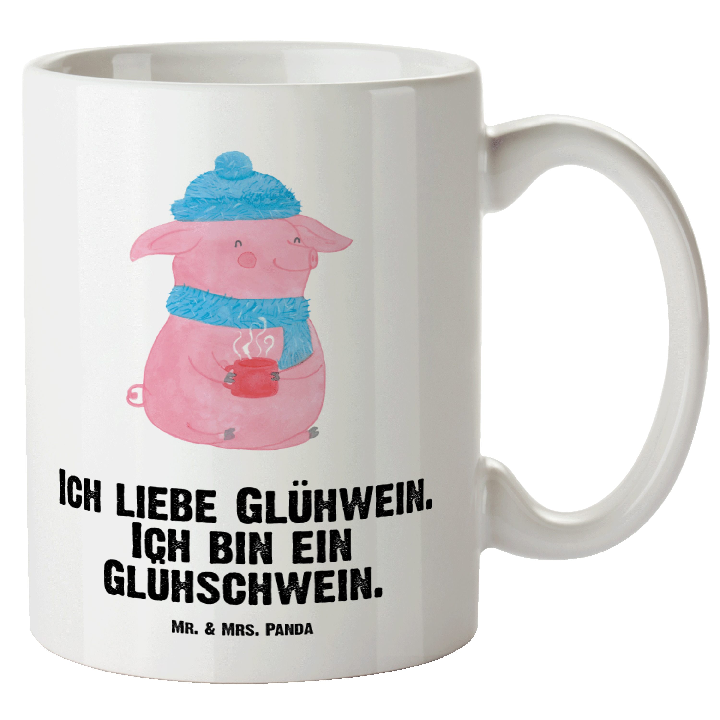 Mr. & Mrs. Panda Tasse Glühschwein - Weiß - Geschenk, Groß, Winter, Nikolaus, Punsch, Advent, XL Tasse Keramik