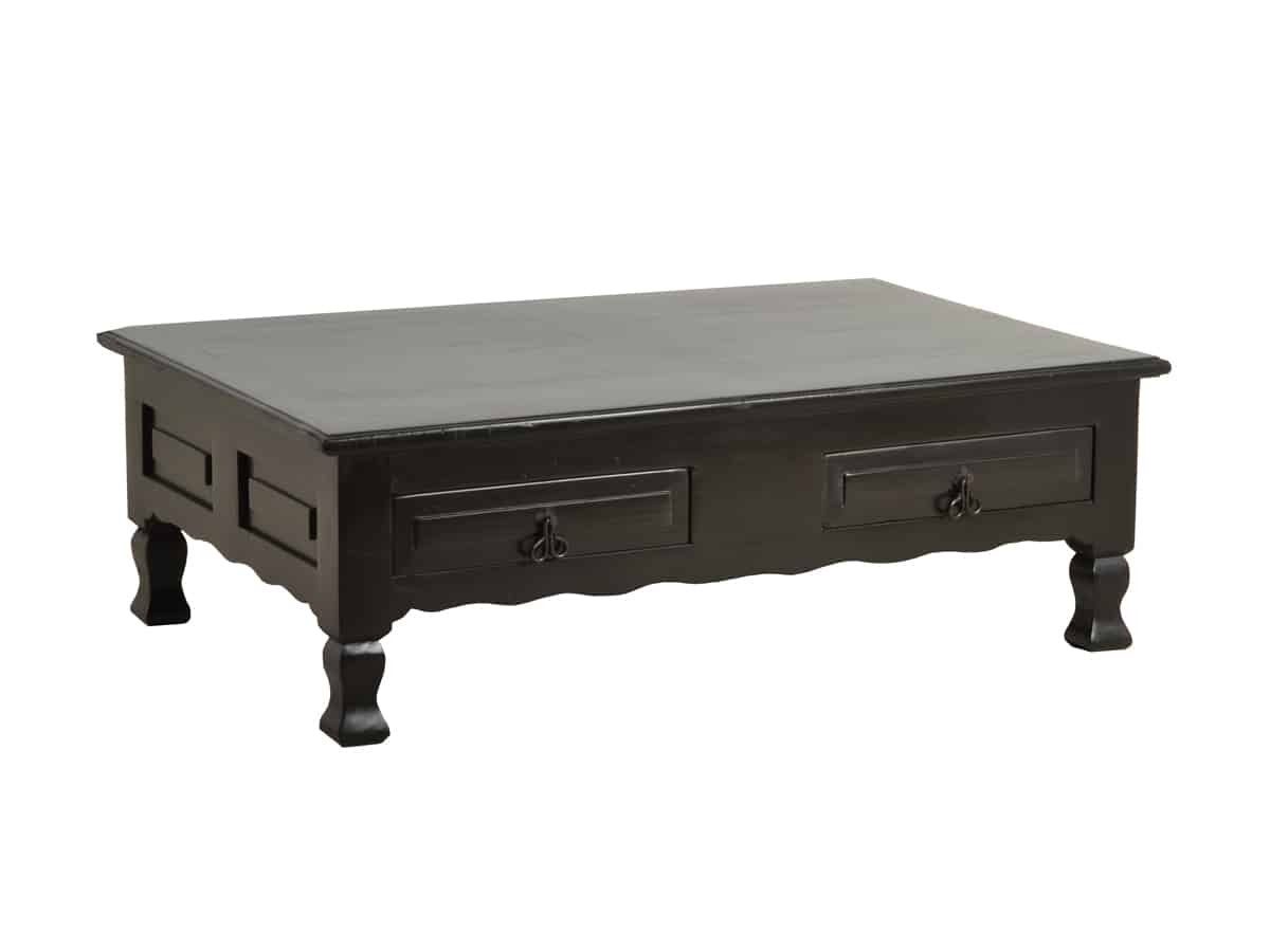 MiaMöbel Couchtisch Mexico, aus massivem Pinienholz Dunkelbraun