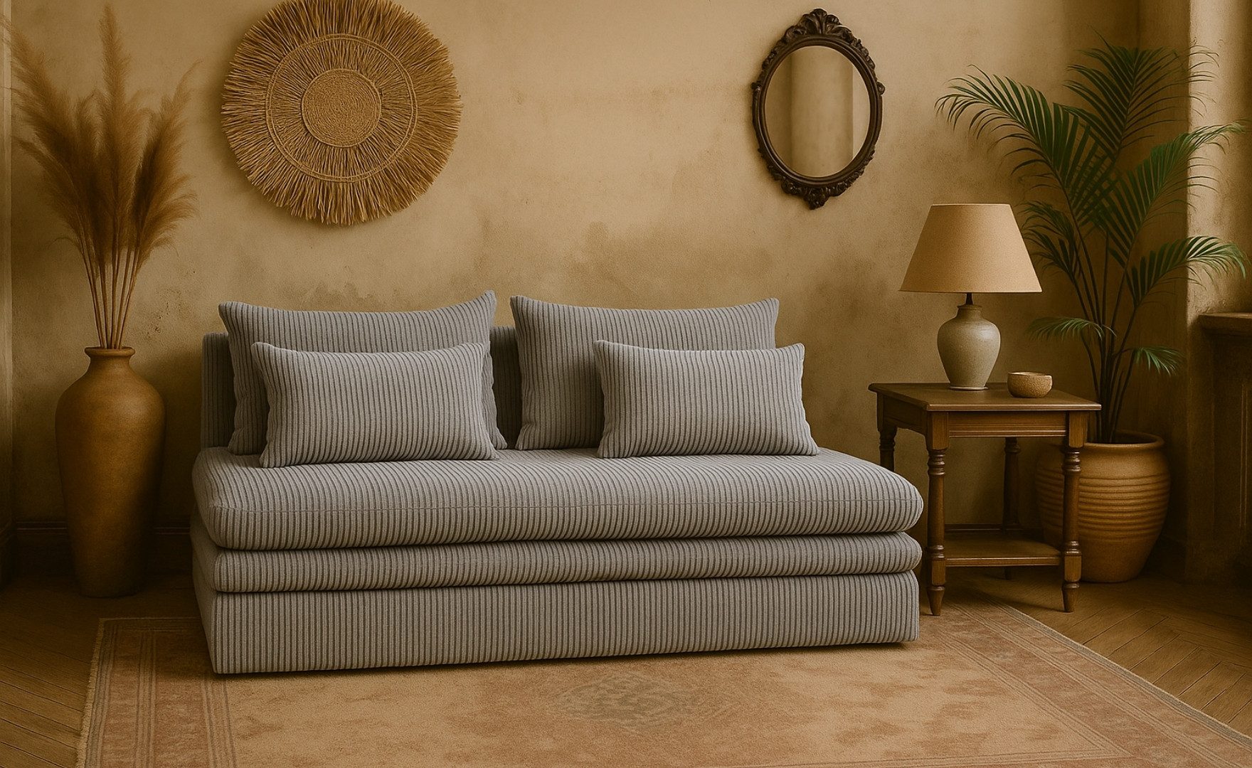 Kaiser Möbel Schlafsofa Nelia im Cordstoff Poso modern, kompakt und mit Schlaffunktion, Liegefläche 160 × 185 cm,Modischer Kordstoff Poso,Kompaktes