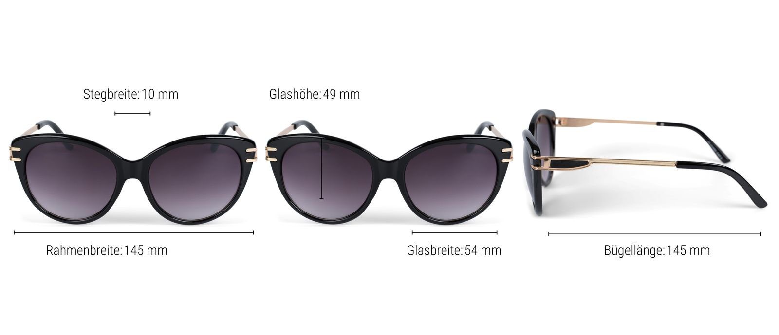 styleBREAKER Sonnenbrille (1-St) Getönt Gestell Grau Verlauf / Schwarz Glas
