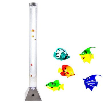 etc-shop LED Stehlampe, LED RGB Wasser Säule Stand Leuchte Deko 10 Fische Steh Lampe