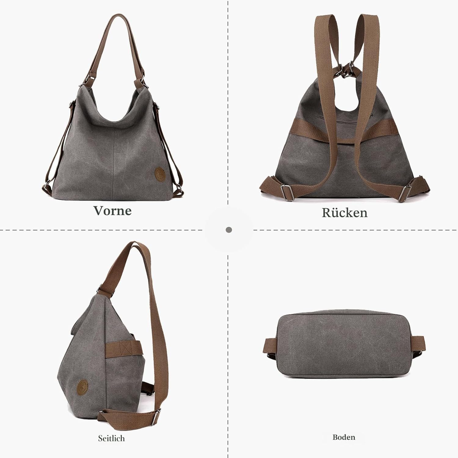 nsihing Rucksack Damen Rucksack Große Kapazität Schultasche Casual Handtasche Vintage – Bild 5 von 5