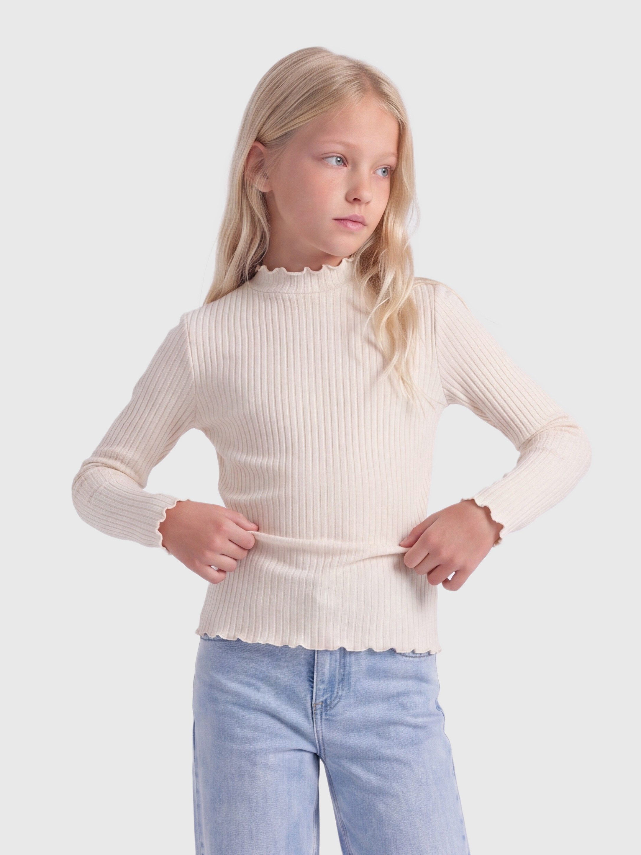 KIDS ONLY Langarmshirt KOGFRANSISKA SCHOOL LS HI-NCK TOP JRS Viskosemischung