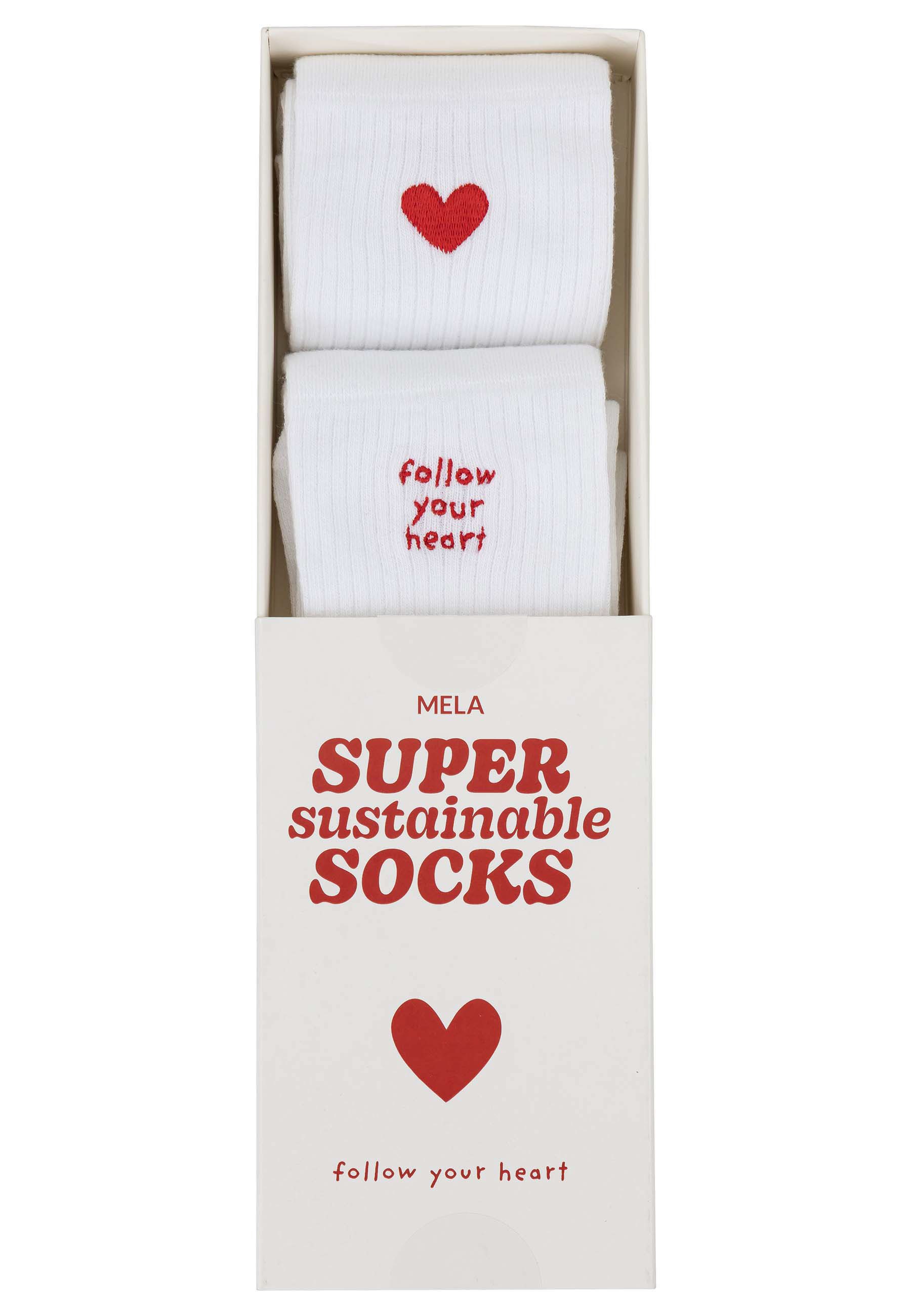 MELA Socken Gerippte Socken Stickerei 2 Paare Frei von Polyester und Polyamid.