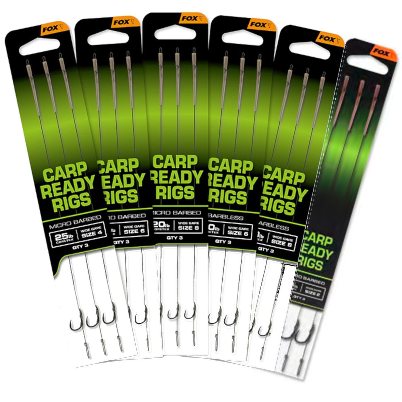 FOX International Karpfenhaken Fox Carp Ready Rigs Wide Gape - 3 Karpfenvorfächer