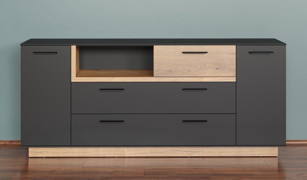 Sideboard Sideboard Synnax, anthrazit grau / Coast Evoke Eiche