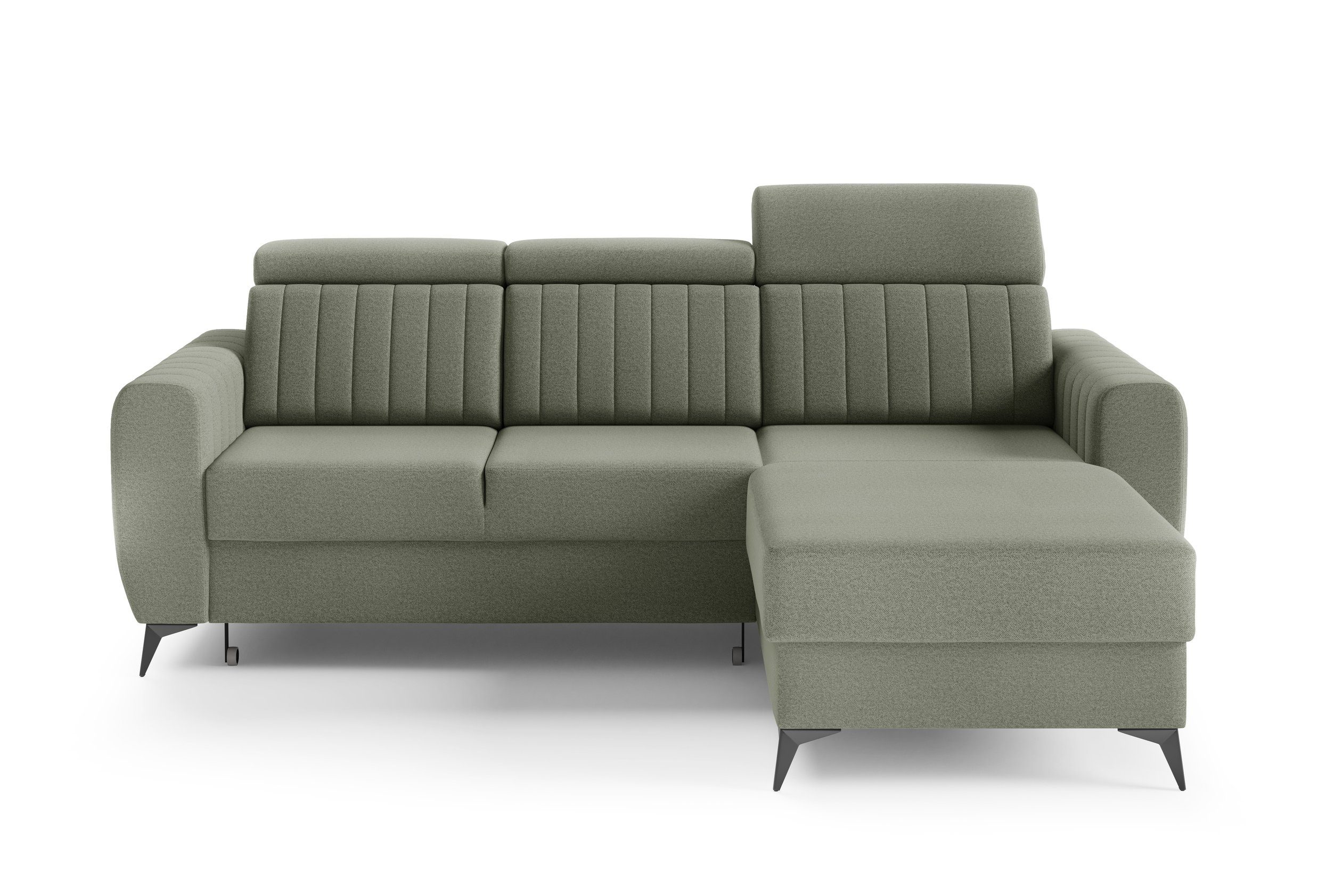 MOEBLO Ecksofa MOSTA I, Couch für Wohnzimmer, Schlafsofa Sofagarnitur Sofa Eckcouch L-Form Wohnlandschaft, Verstellbaren Kopfstützen - (BxHxT): 238x93/109x176 cm, mit Bettkasten und Schlaffunktion