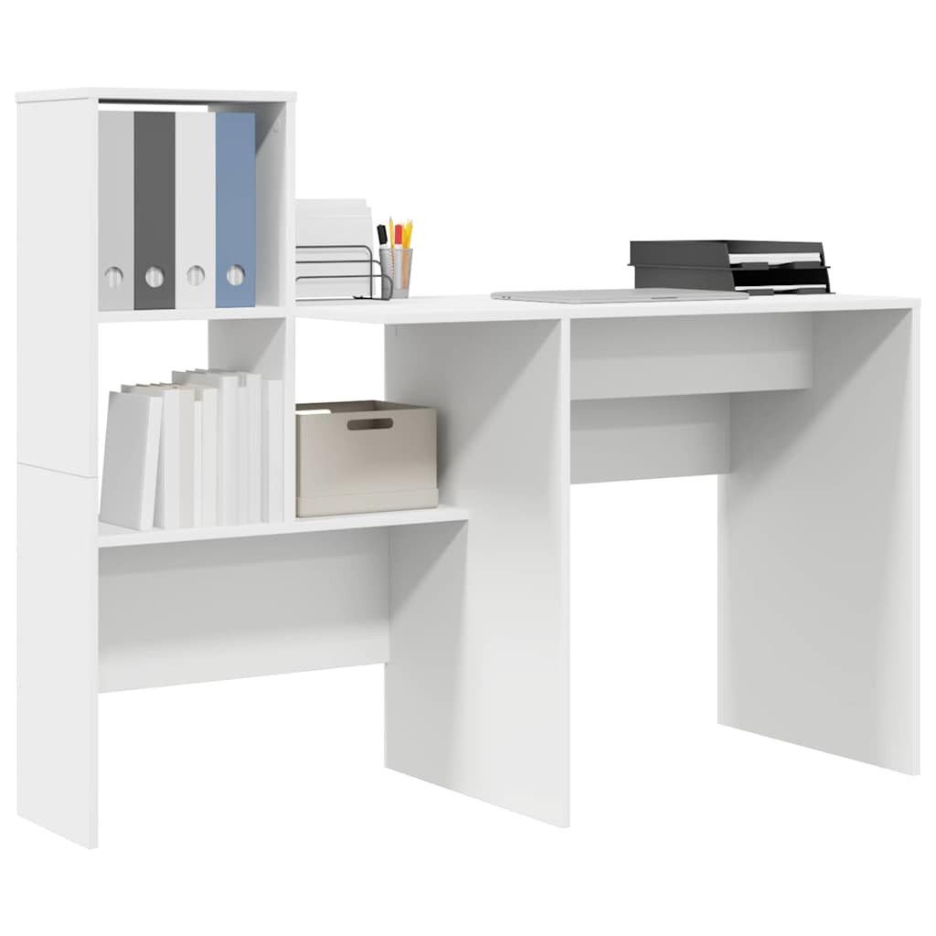 vidaXL Schreibtisch Schreibtisch mit Regal Weiß günstig online kaufen
