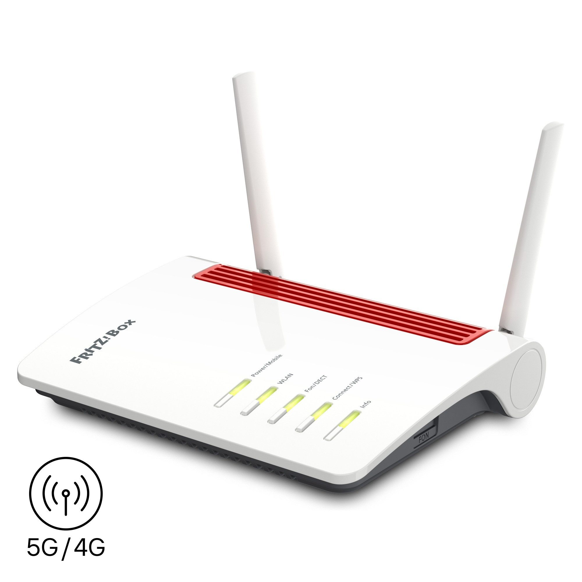 Fritz! FRITZ!Box 6850 5G WLAN-Router, 5G-Router bis 1,3 GBit/s, Wi-Fi 5 Mesh 1.266 MBit/s, DECT, 4x LAN