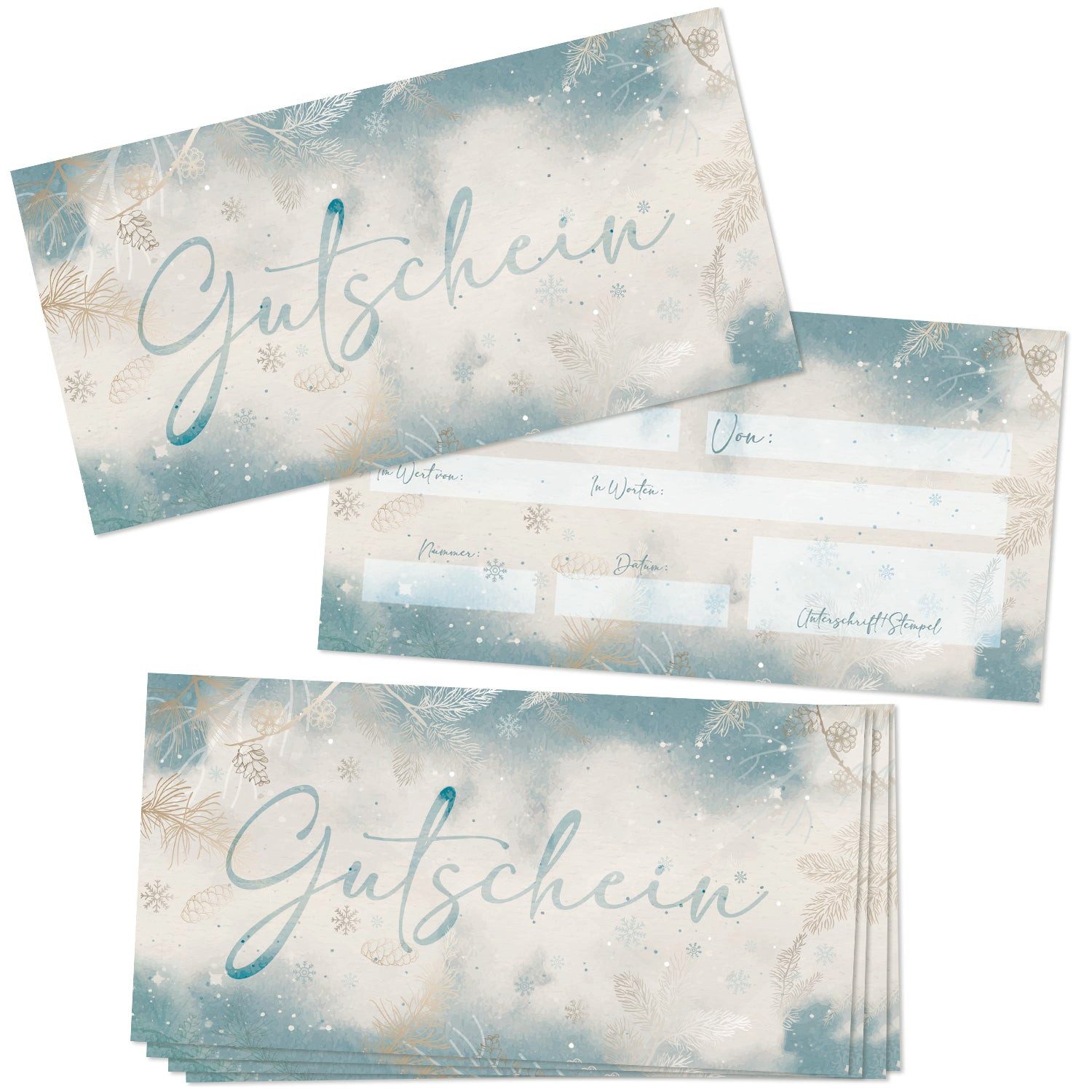 Logbuch-Verlag Dekofigur 10 x Gutschein blanko zum Ausfüllen Weihnachtsguts günstig online kaufen