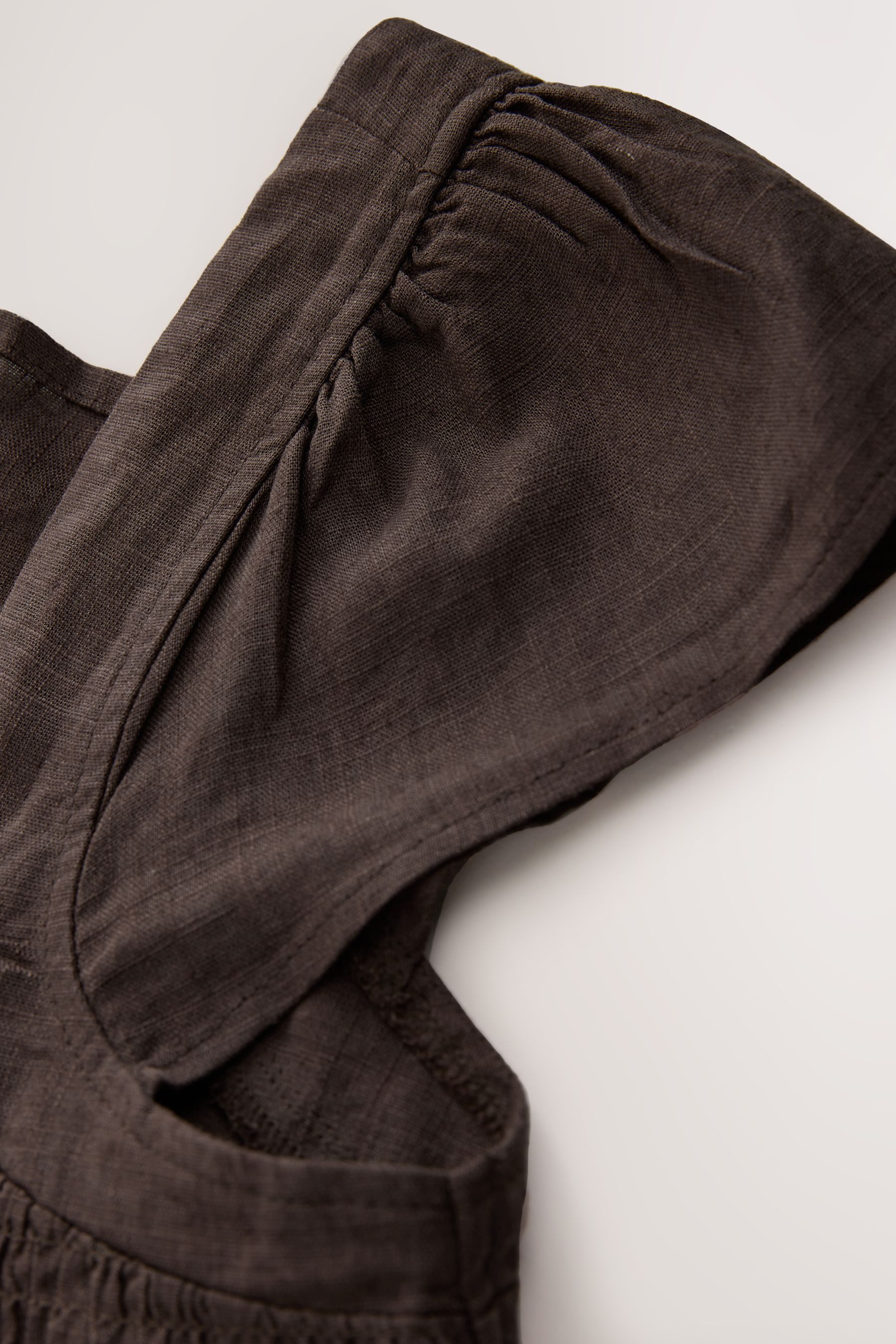 Next Blusentop Geknöpftes Oberteil mit Flatterärmeln und Leinen (1-tlg) günstig online kaufen