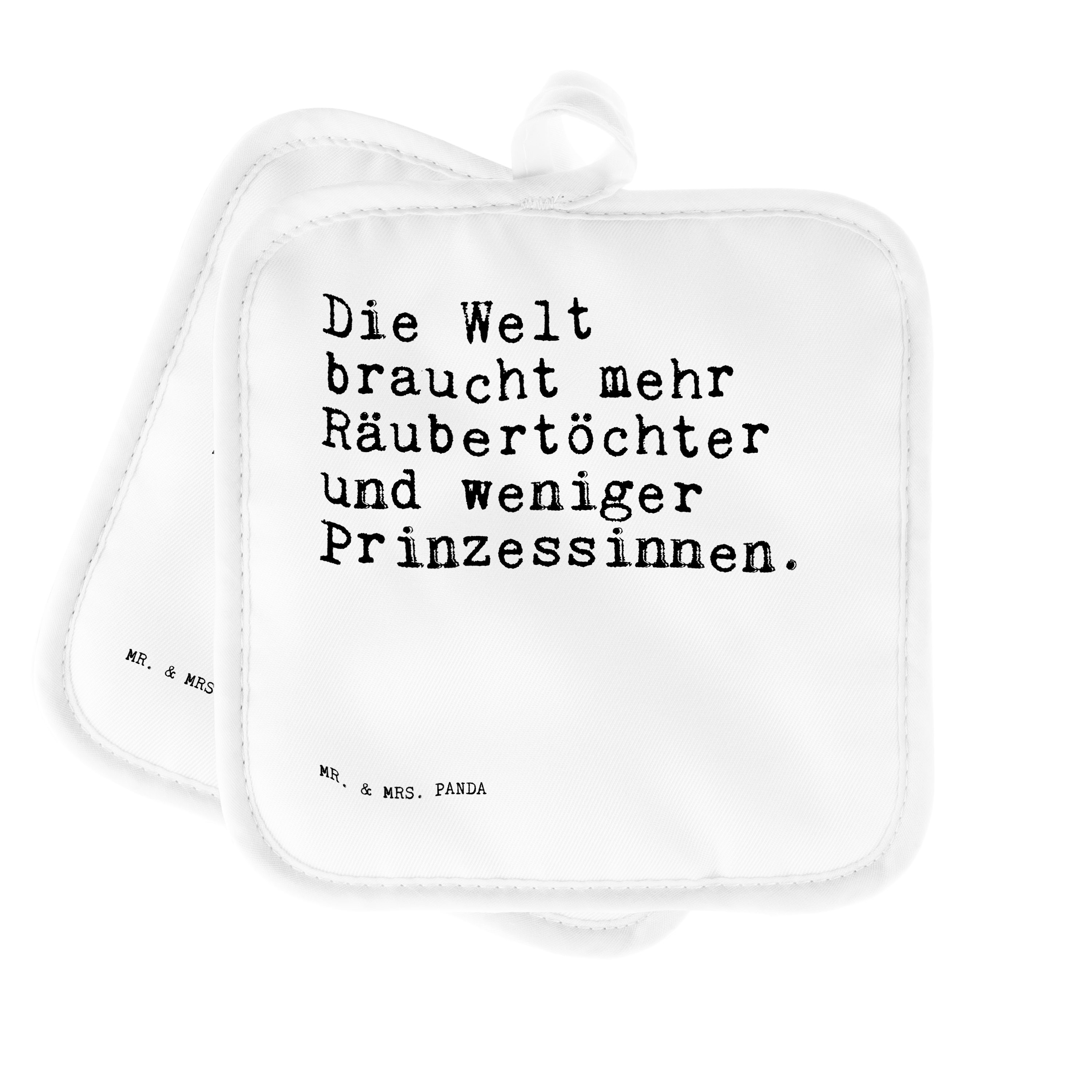 Mr. & Mrs. Panda Topflappen »Die Welt braucht mehr... Weiß Geschenk
