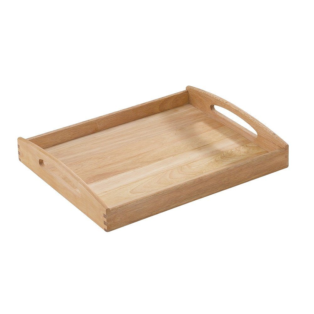 ZASSENHAUS Tablett ZASSENHAUS Serviertablett aus Holz 44 cm x 36 cm, Gummibaum