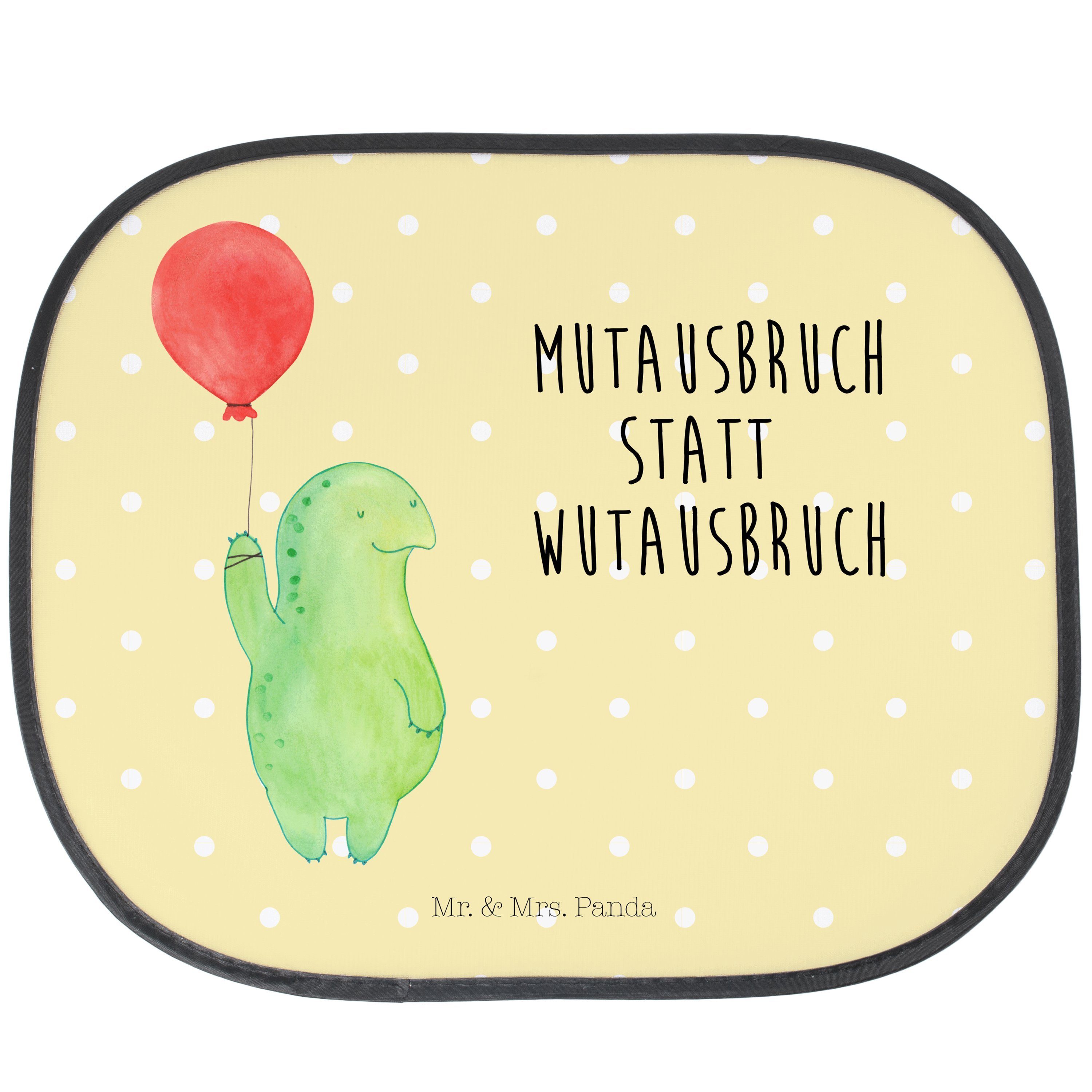 Sonnenschutz Schildkröte Luftballon - Gelb Pastell - Geschenk, glücklich, Motivati, Mr. & Mrs. Panda, Seidenmatt