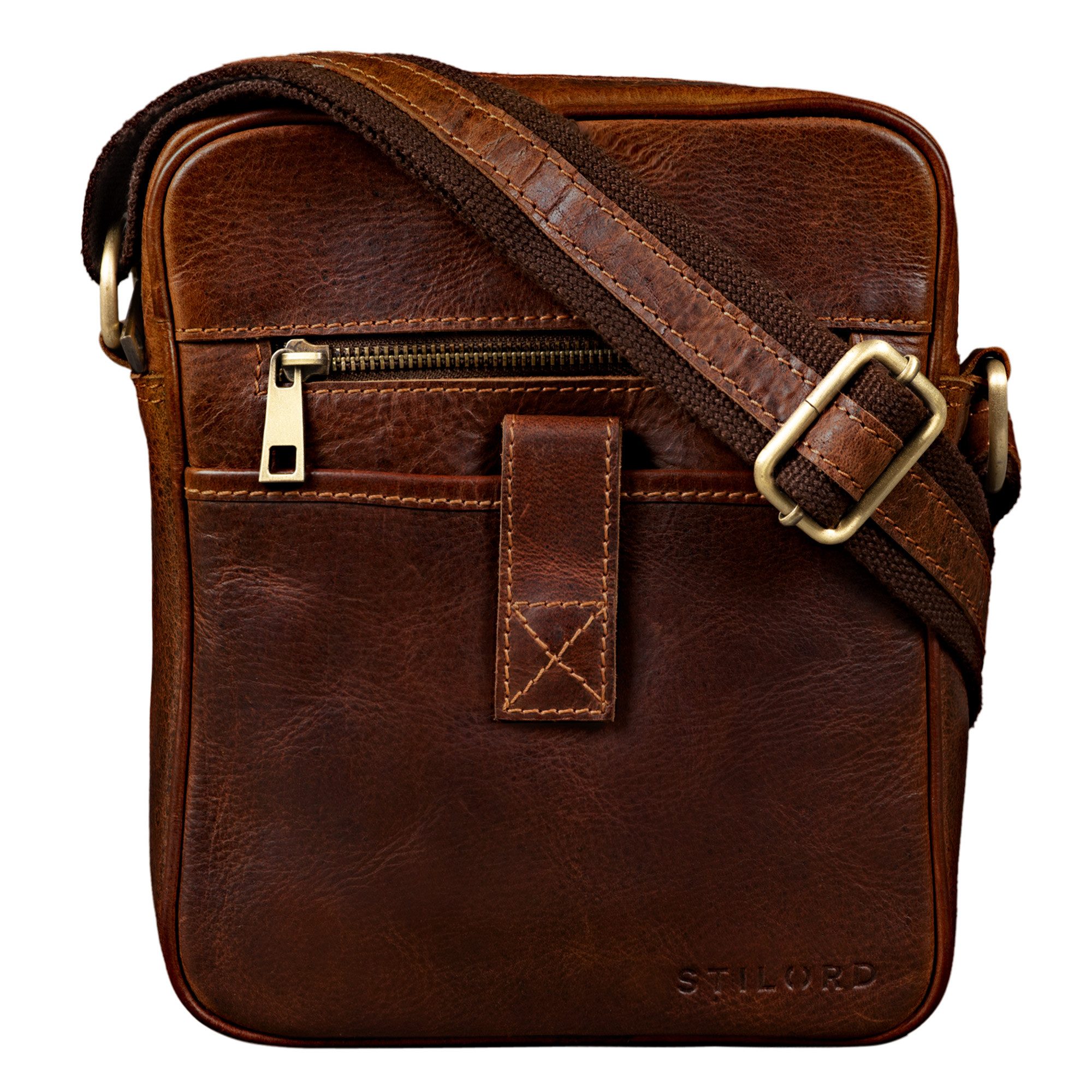 Schultertasche "Brent" Kleine Messenger Bag Leder