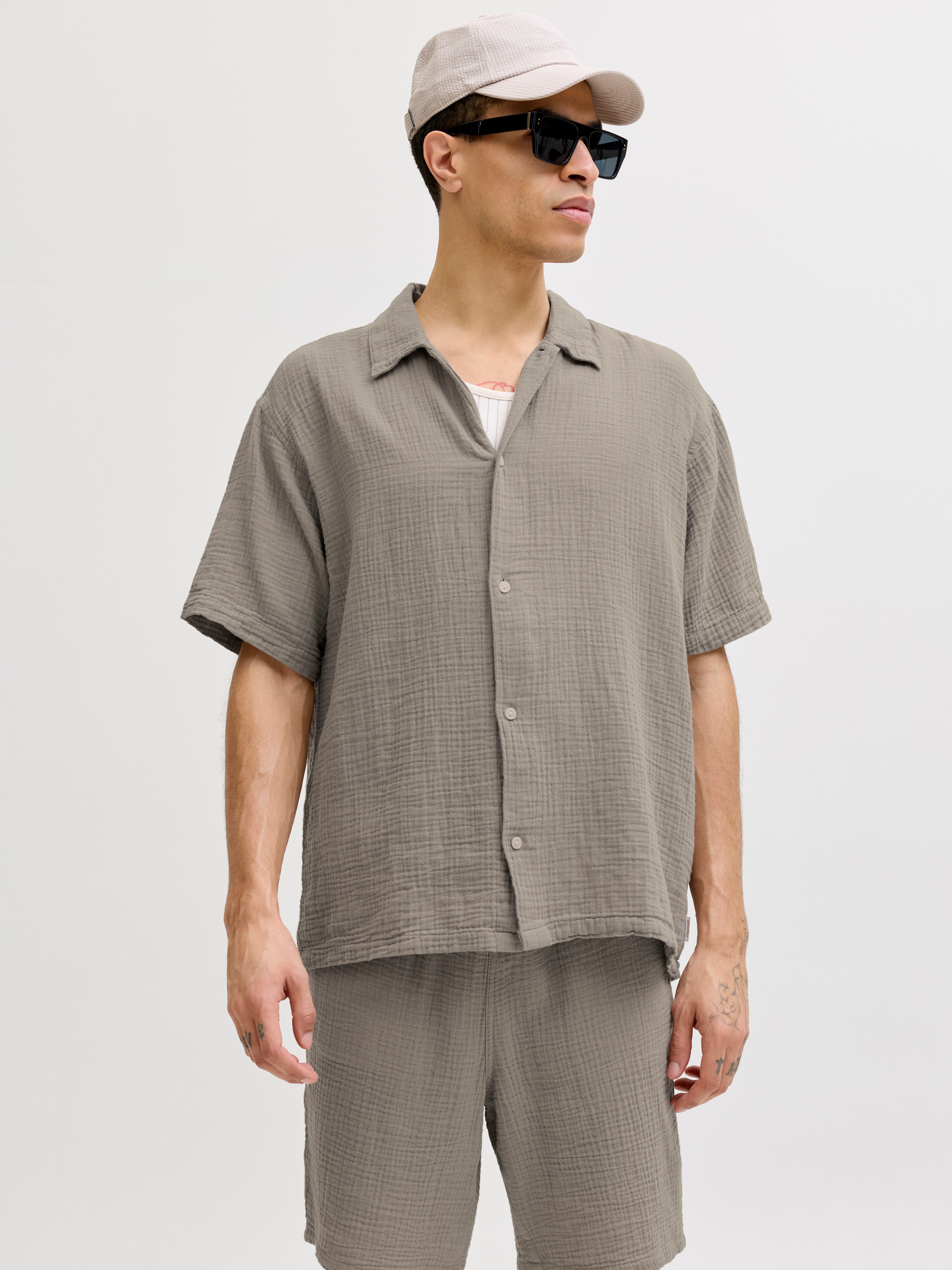 Jack & Jones Kurzarmhemd JORNANTUCKET DOUBLE CLOTH SHIRT SS EA26