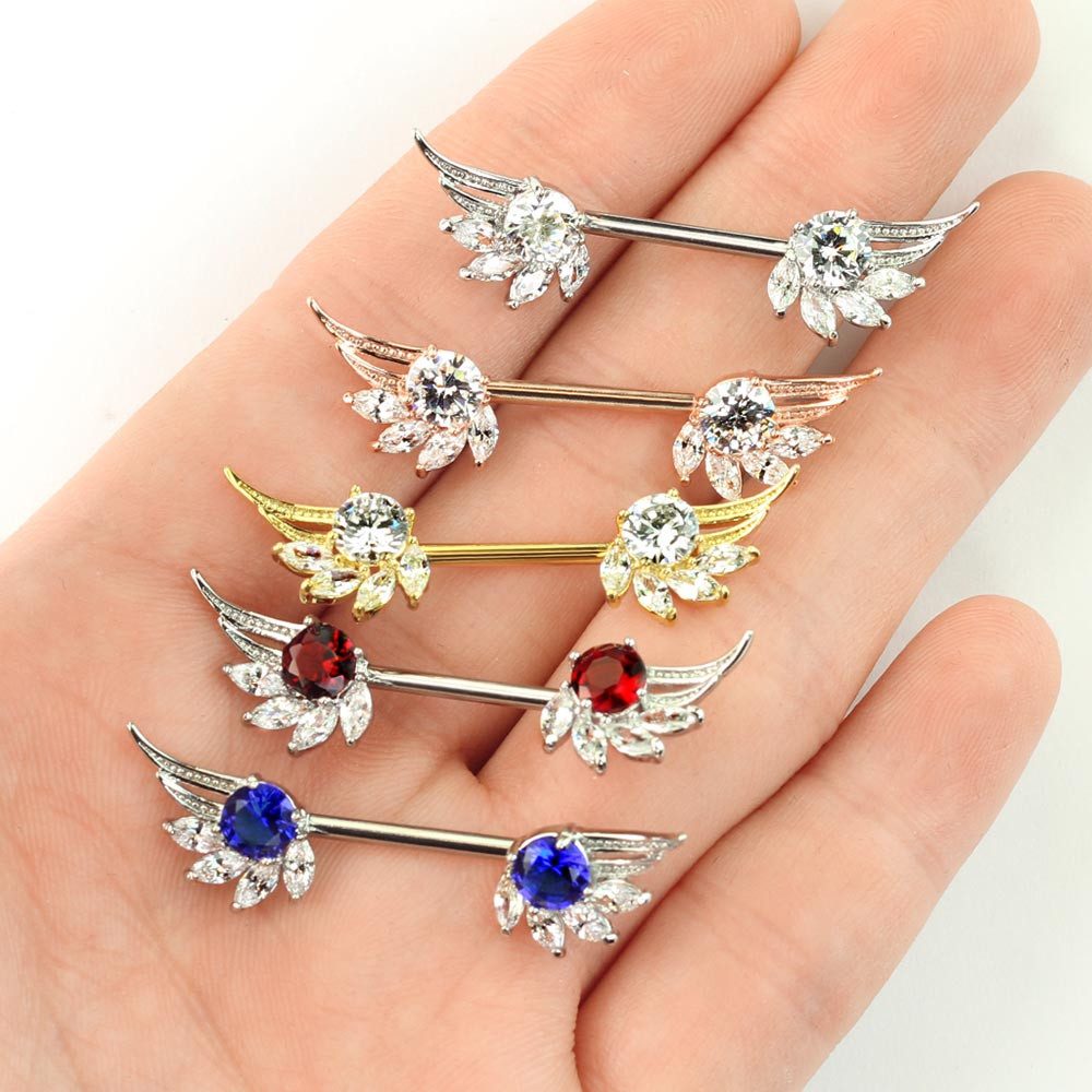 Order & Smile Schmuck Brustwarzenpiercing Brustpiercing Nippel Piercing Engelsflügel