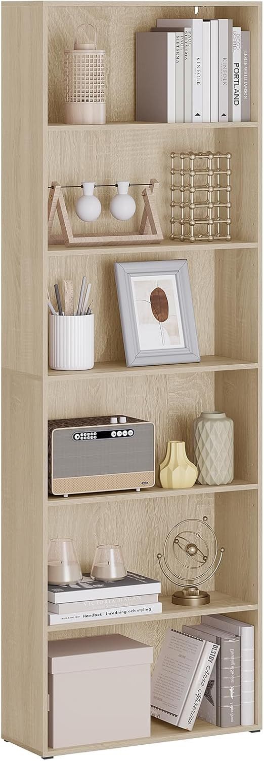 Woltu Bücherregal, 1-tlg., mit 6 verstellbaren Ebenen, Raumteiler stehend, günstig online kaufen