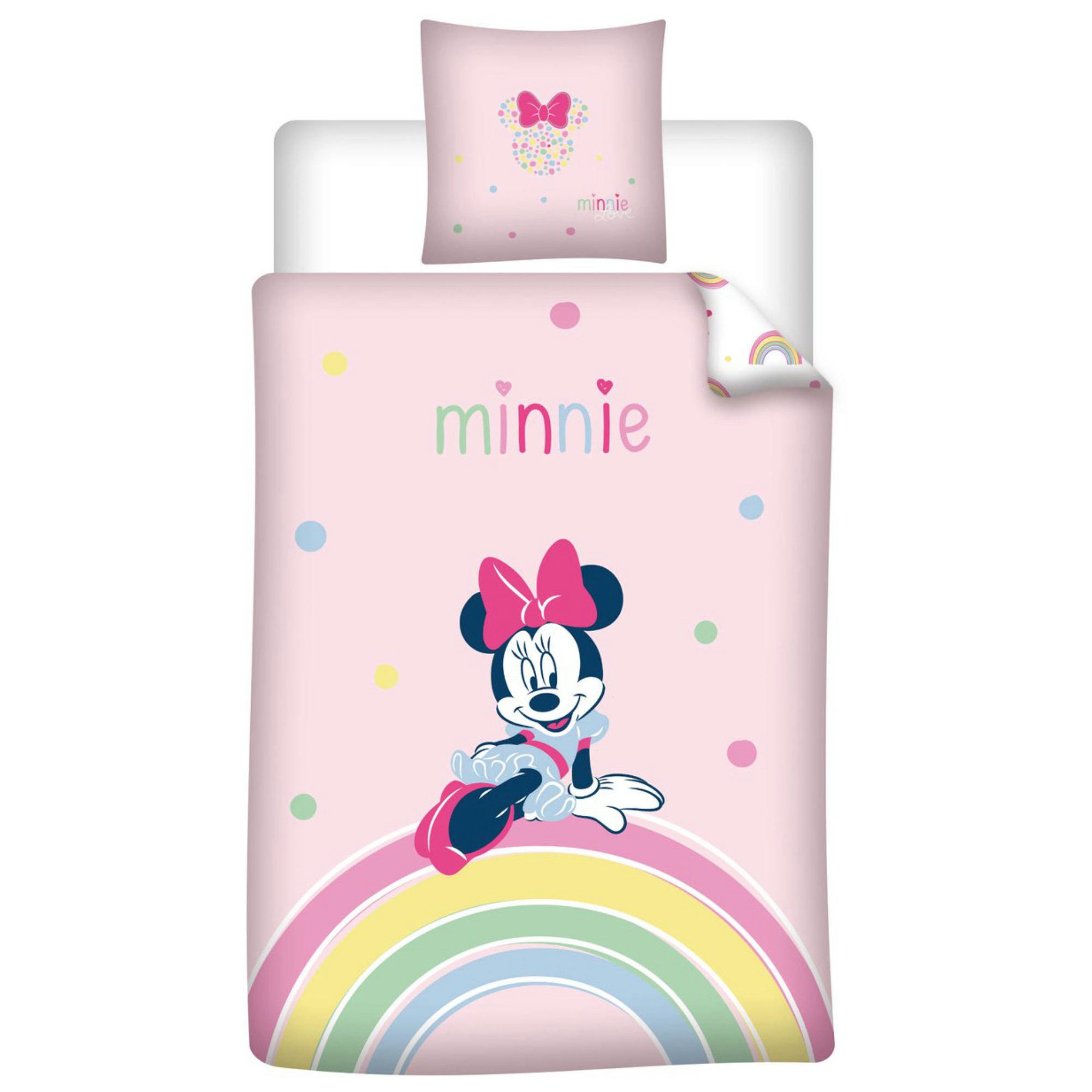 Disney Bettwäsche Disney Minnie Maus Kinder Mikrofaser Bettwäsche 2tlg. Set, 2 teilig, 135/140x200 cm 65x65 cm