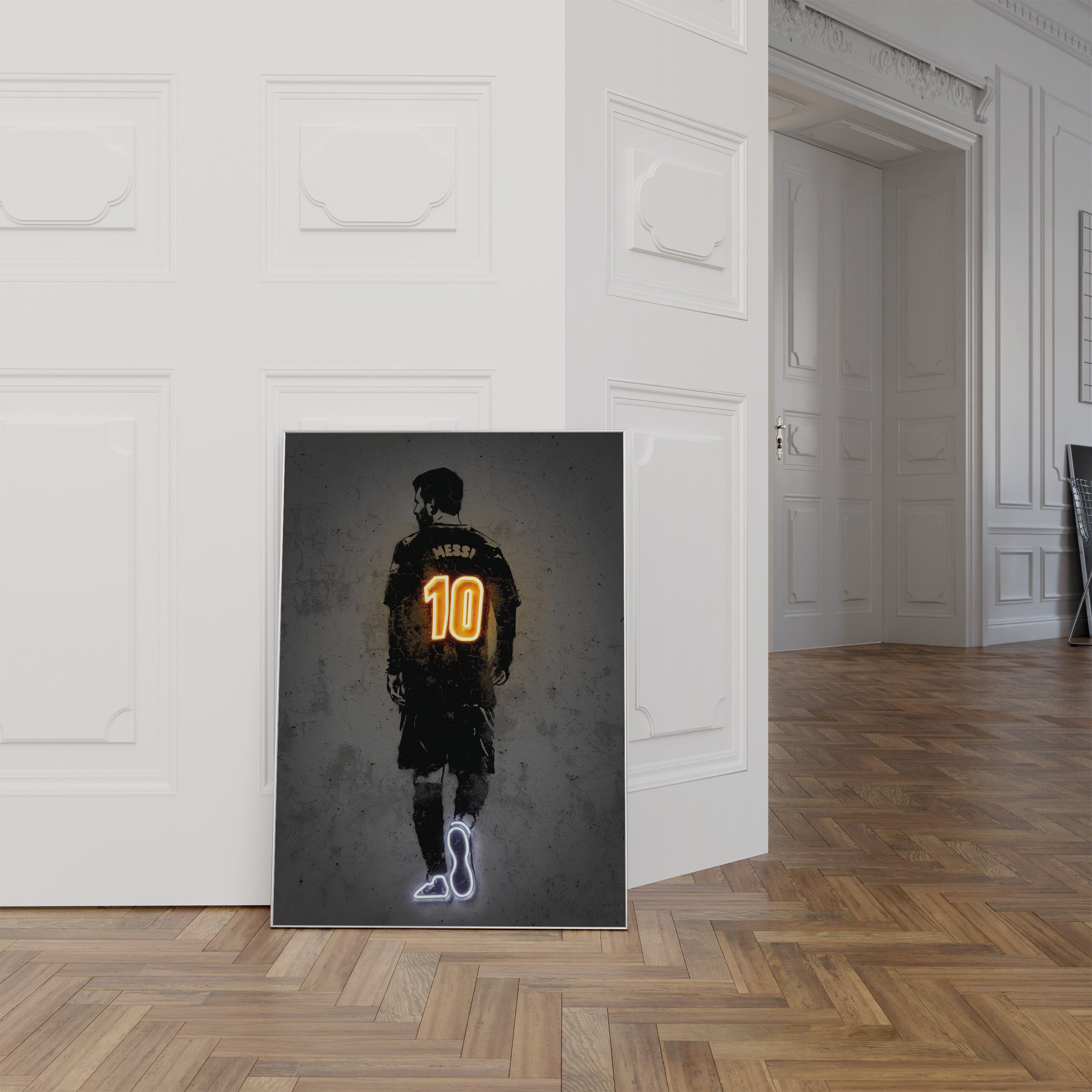 JUSTGOODMOOD Poster Premium ® Lionel Messi Poster · Neon Effekt Trikot Nr 10 · ohne Rahmen – Bild 5 von 5