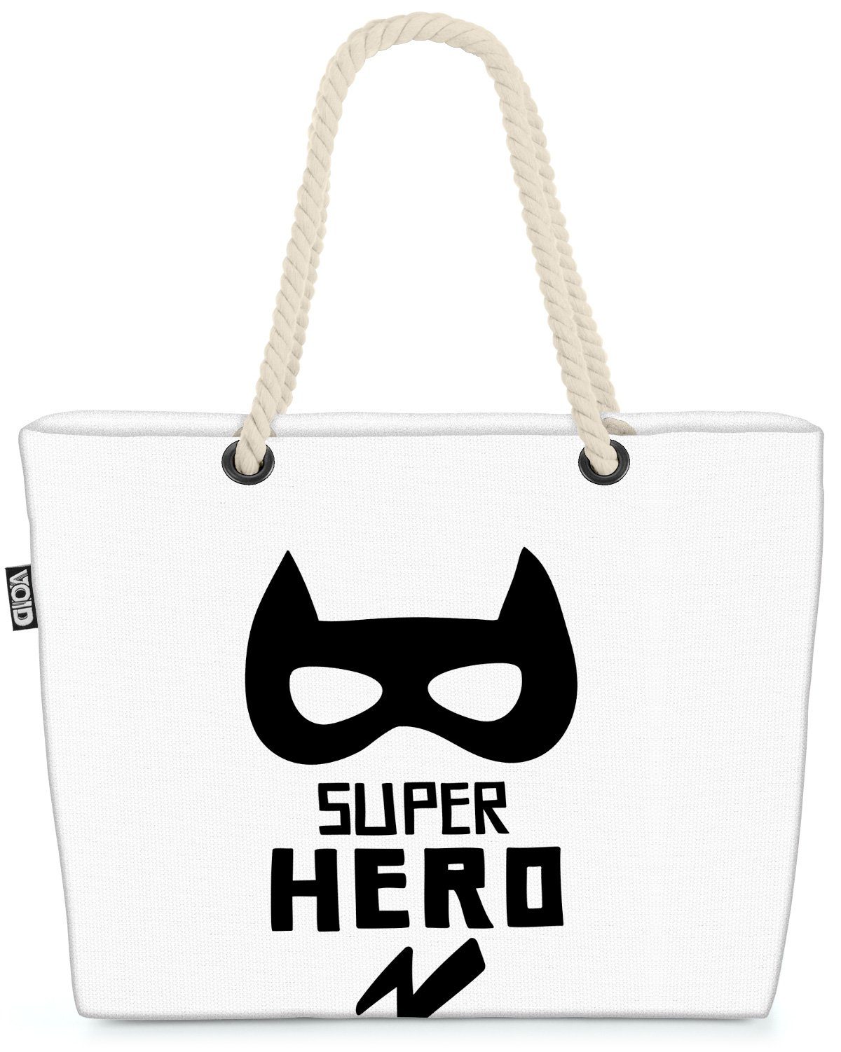 VOID Strandtasche (1-tlg), Superheld Maske Cartoon Karte Tier Cartoon Grafik Schwarz Weiss Zeich