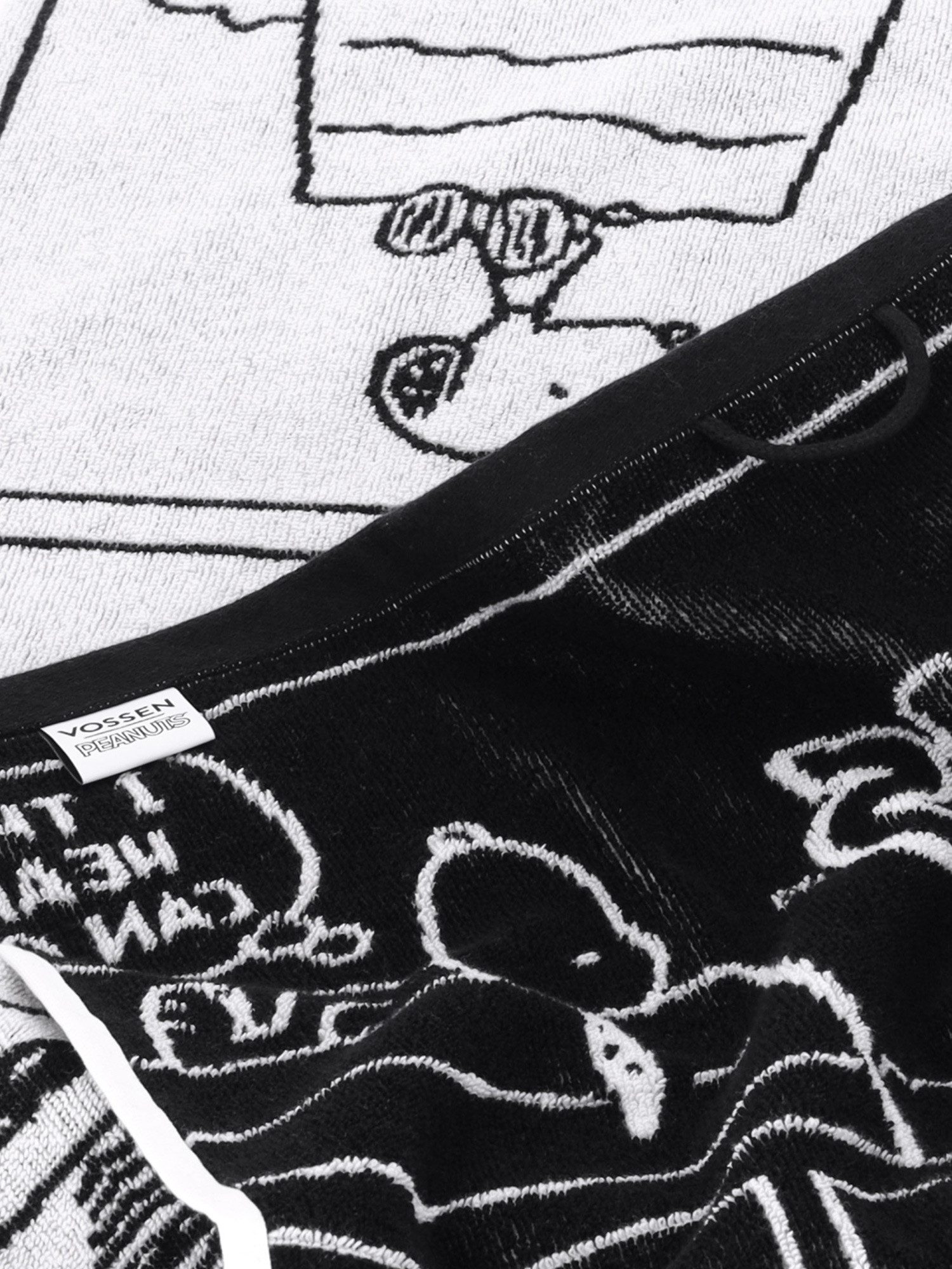 Vossen Handtuch Handtuch Peanuts Moments, Jacquard (Stück, 1-St), elegant in Schwarz-Weiß
