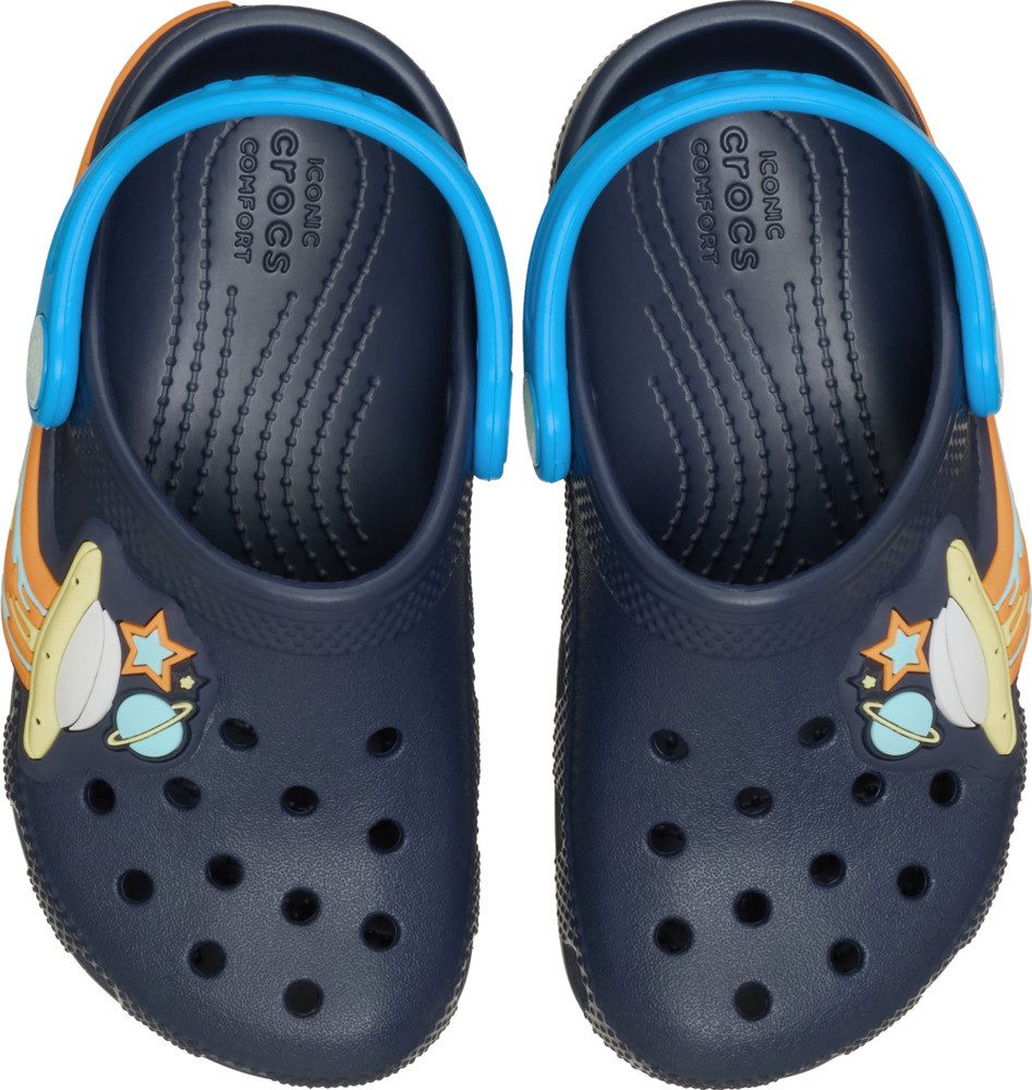 Crocs Toddler Classic UFO Lights Clog Clog Blinkschuh, Sandale mit coolem Motiv
