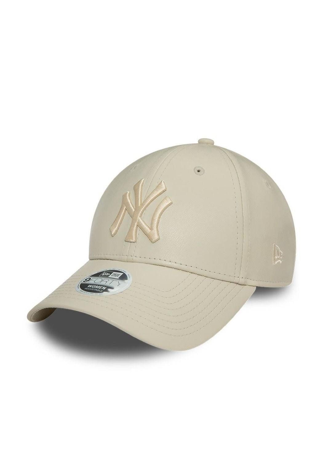 Baseball Cap New York Yankees MLB Faux Leather Beige 9Forty Verstellbare Damen Cap