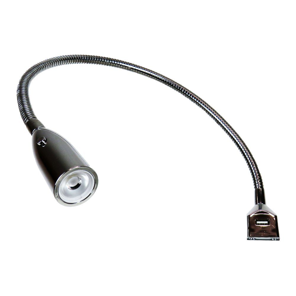 kalb Bettleuchte verchromt, inkl. warmweiß Leuchte USB LED Flexible chrom, Set Ladefunktion 1er