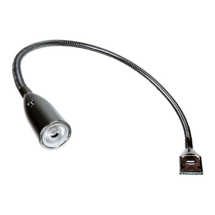 kalb Bettleuchte kalb Flexible LED-Bettleuchte/LED-Leseleuchte mit integrierter USB Ladefunktion verchromt (1er oder 2er Set chrom) 1er Set chrom warmweiß
