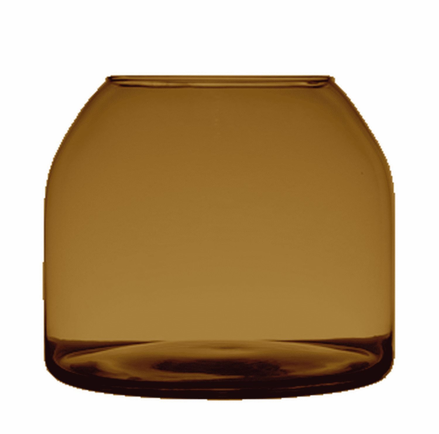 INNA-Glas Dekovase Blumenvase Glas HELVIA, orange-braun-klar, 25cm, Ø19,5cm