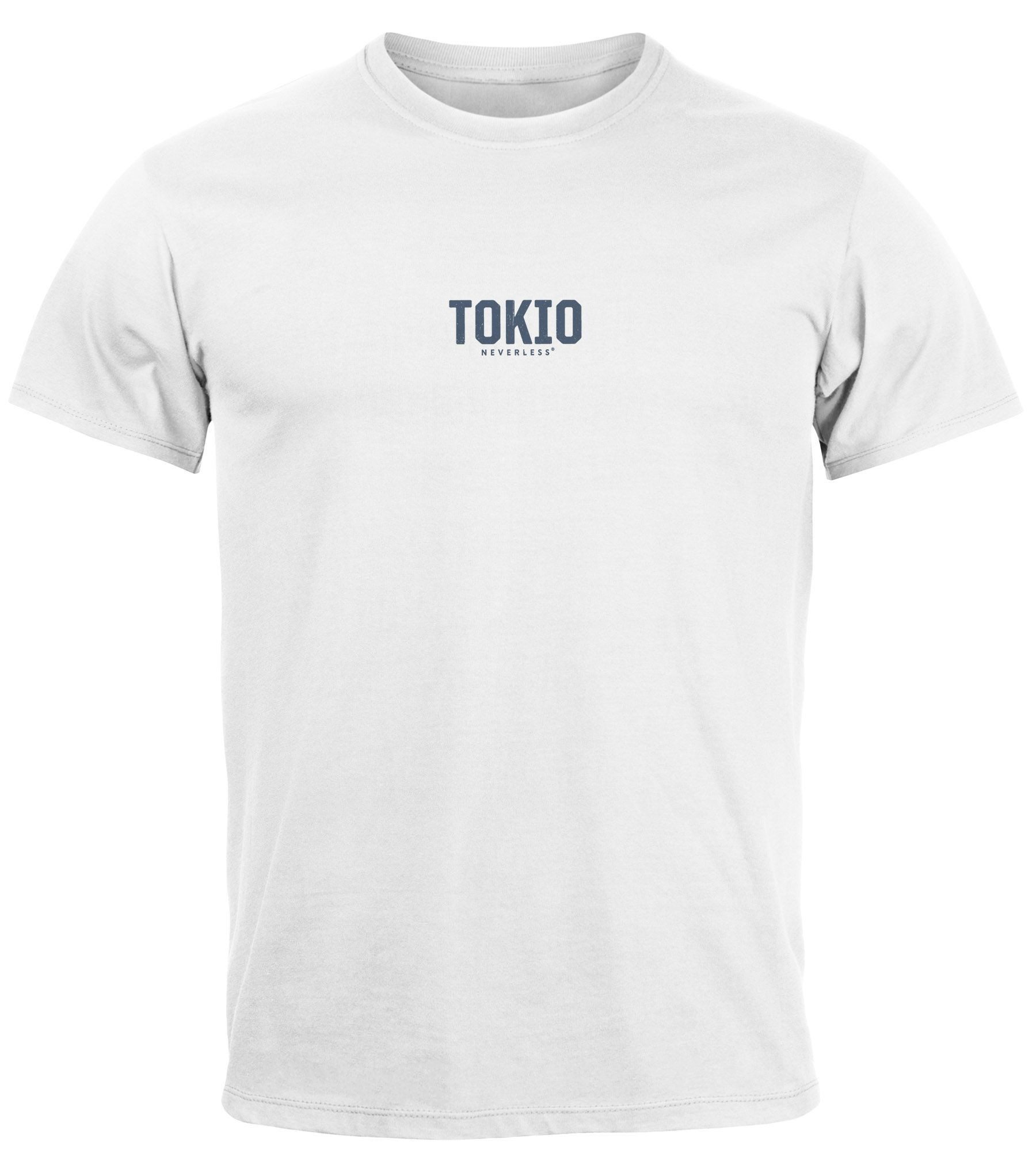 Neverless Print-Shirt Herren T-Shirt Backprint Tokyo Japan Japanische Schriftzeichen Grafik mit Print
