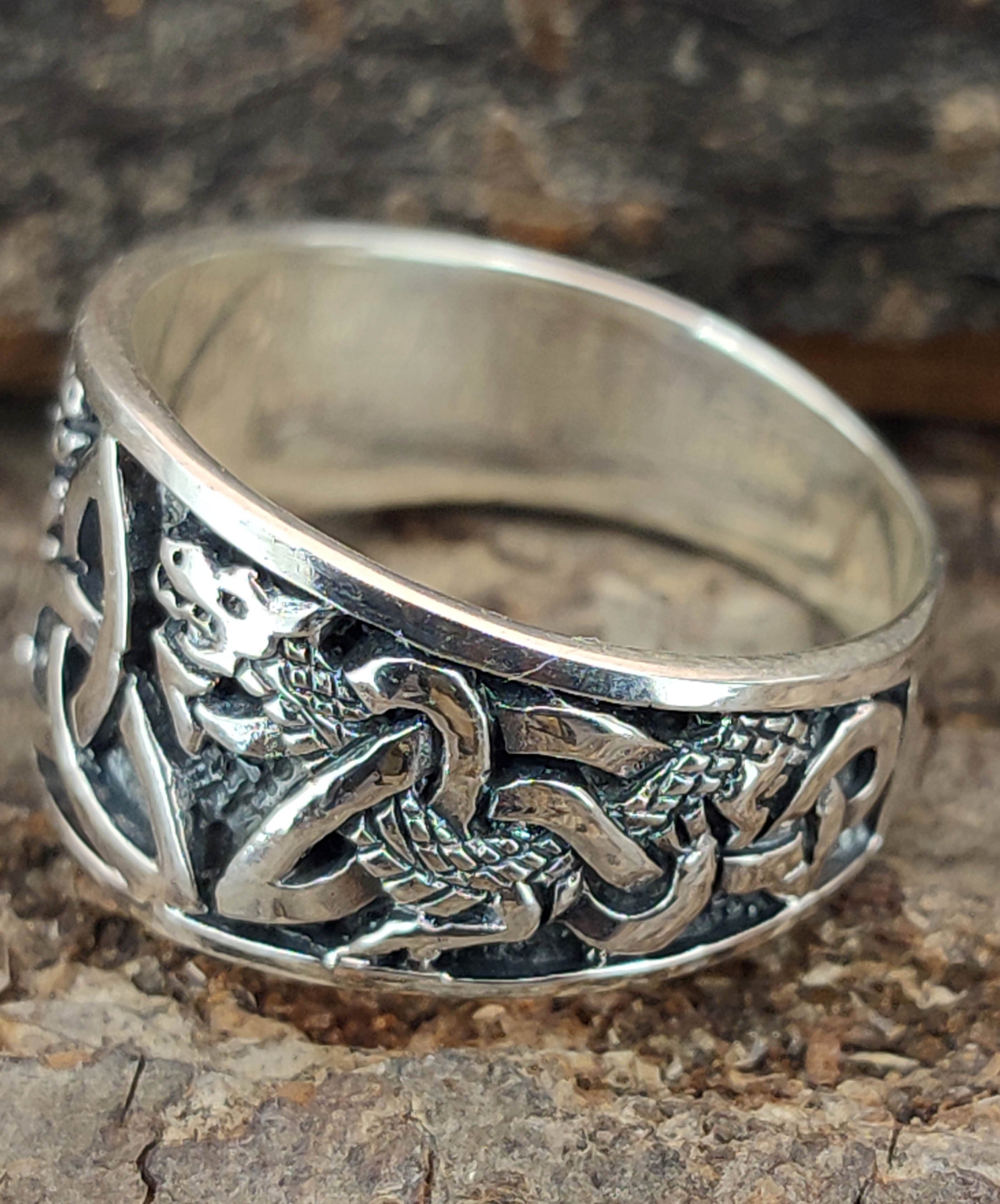 Kiss of Leather Silberring Ring Fingerring Trinity Knoten Gr. 52-74 Triqueta Schlange