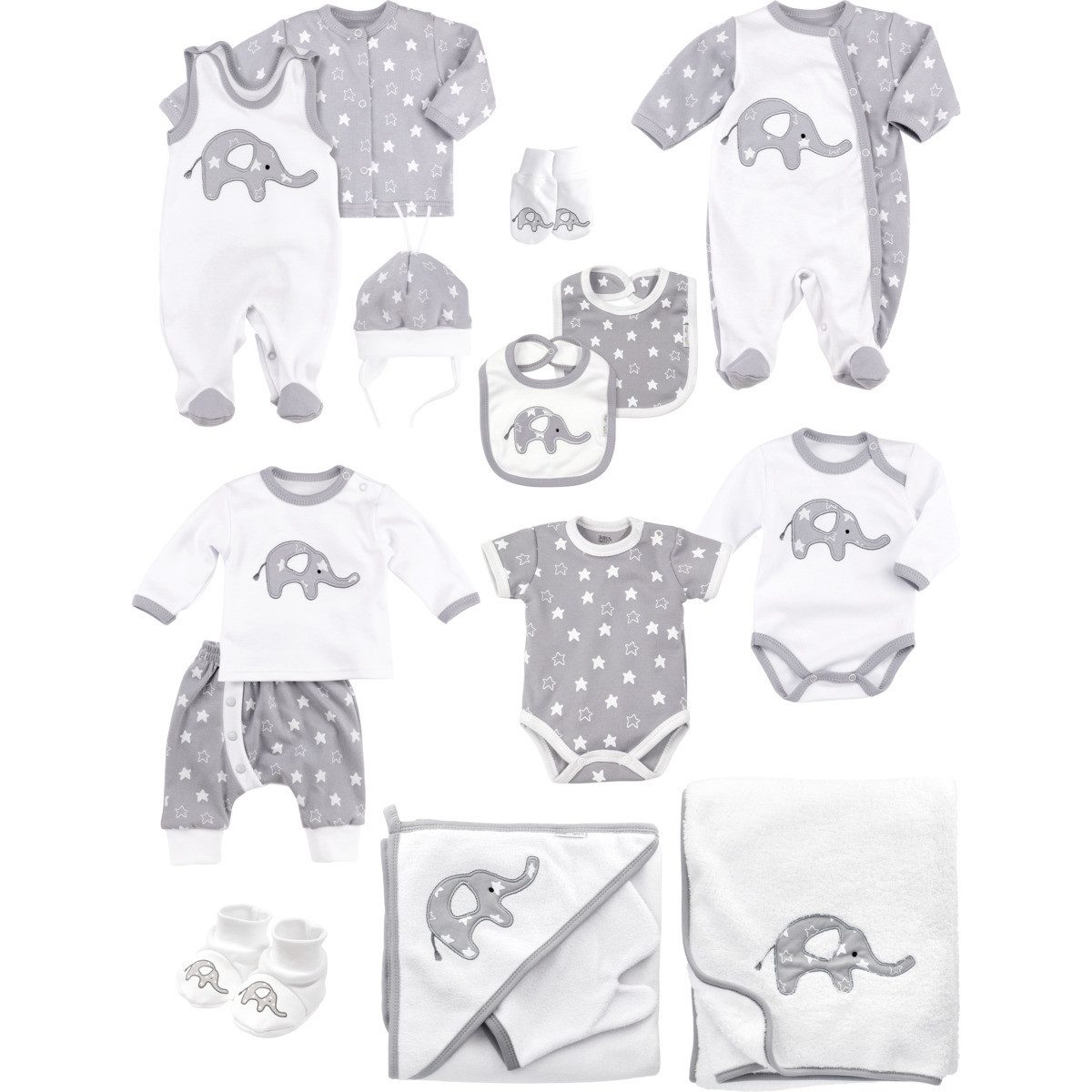 Baby Sweets Erstausstattungspaket Little Elephant Unisex Kinder (Pack, 15-tlg., 15) Baby Erstausstattung Paket, Erstausstattungsset Baby, Neugeborene Set