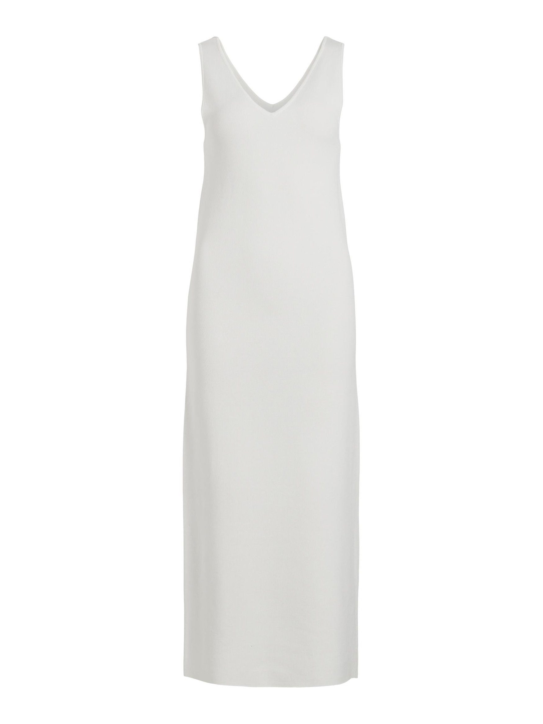 Vila Shirtkleid Legeres Freizeitkleid Tank Top Midi Dress Bodycon VIKAELA (extralang) 6979 in Weiß