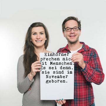 Mr. & Mrs. Panda Poster DIN A3 Einhörner sprechen nicht mit... - Schwarz - Geschenk, lustiger, Fun Talk (1 St), Herzerwärmendes Motiv