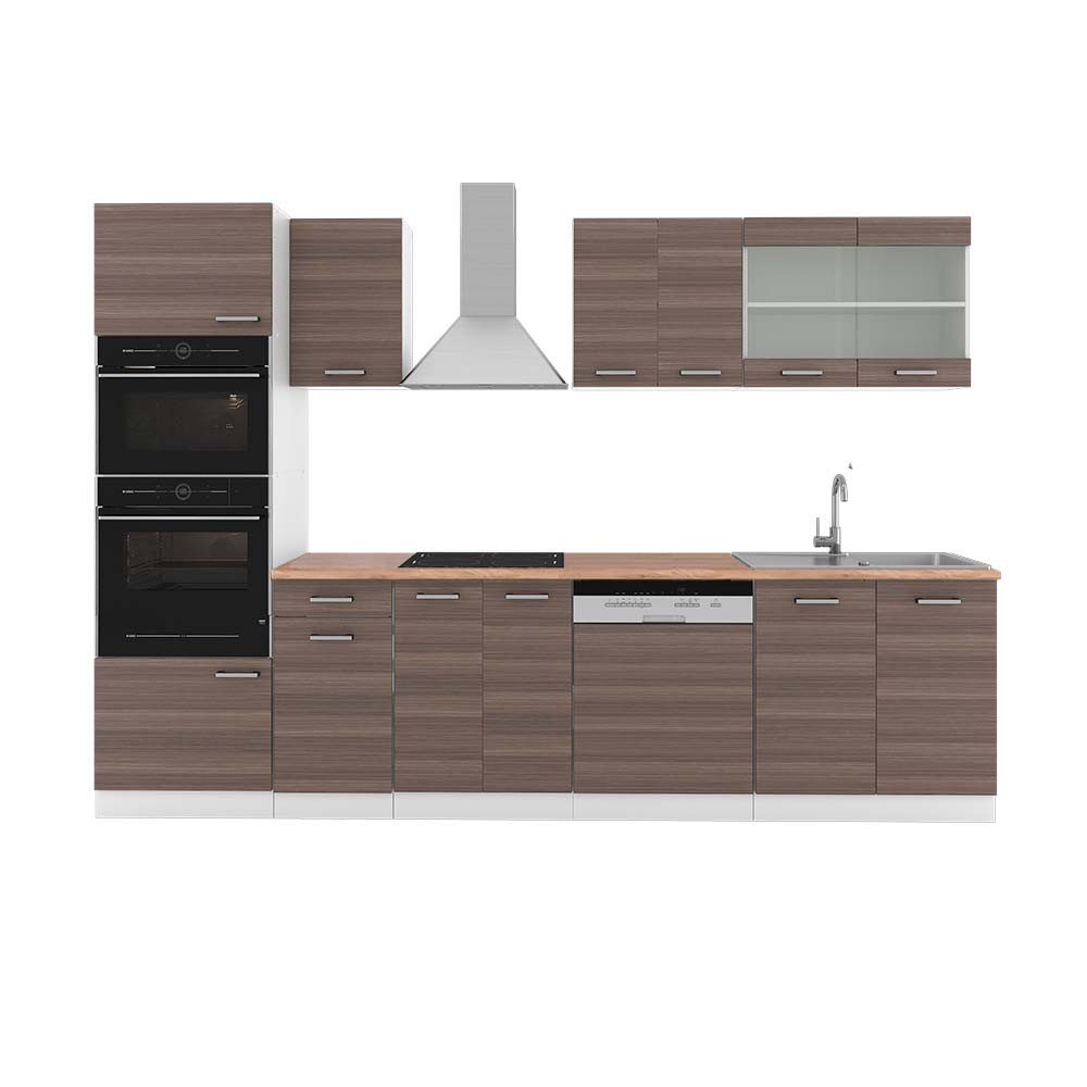 Vicco Küchenzeile R-Line, Edelgrau/Weiß, 300 cm günstig online kaufen