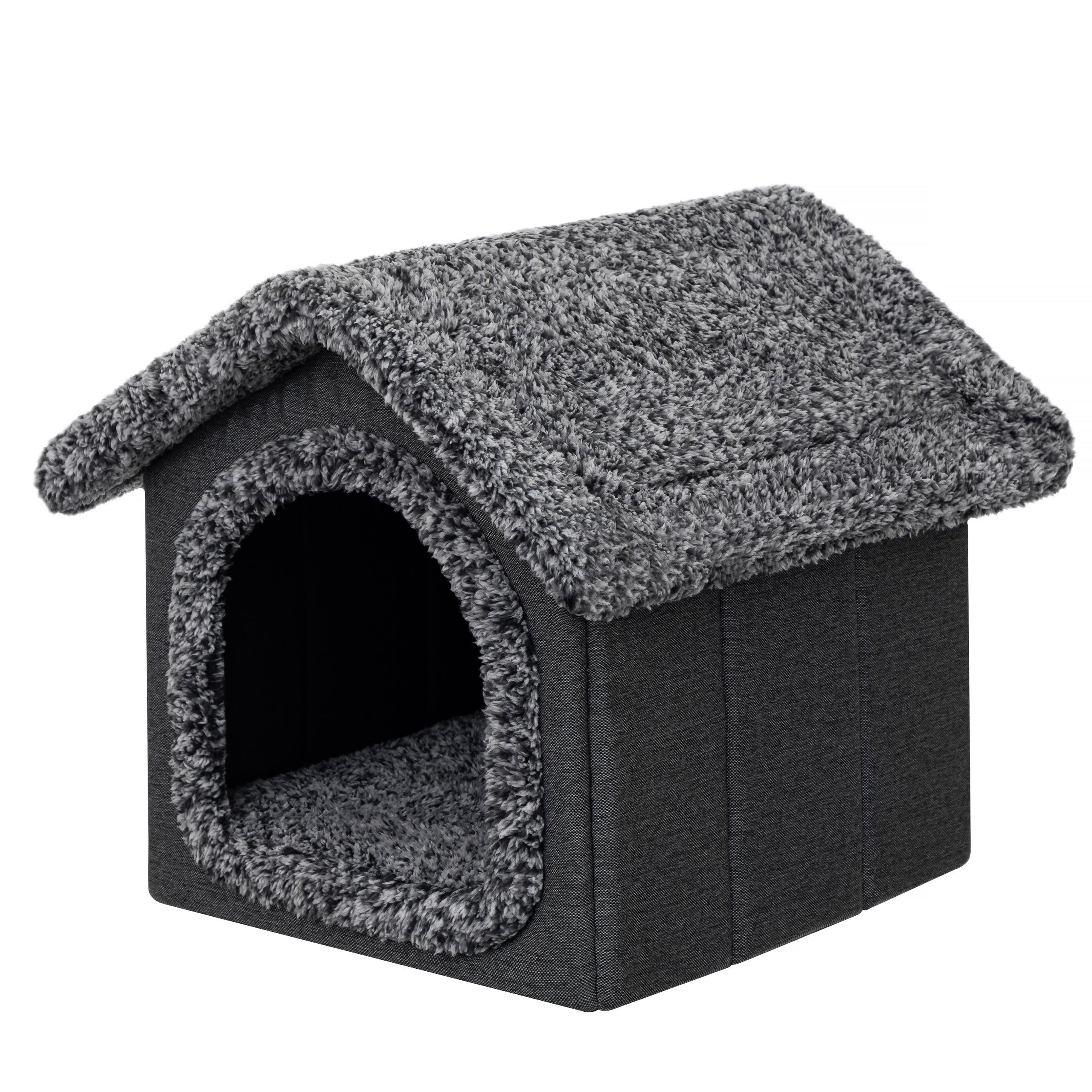 Hobbydog Hundehütte Lamb mit flauschigem Kissen und Reißverschlussdach, faltbar, leicht, platzsparend, 5 Größen