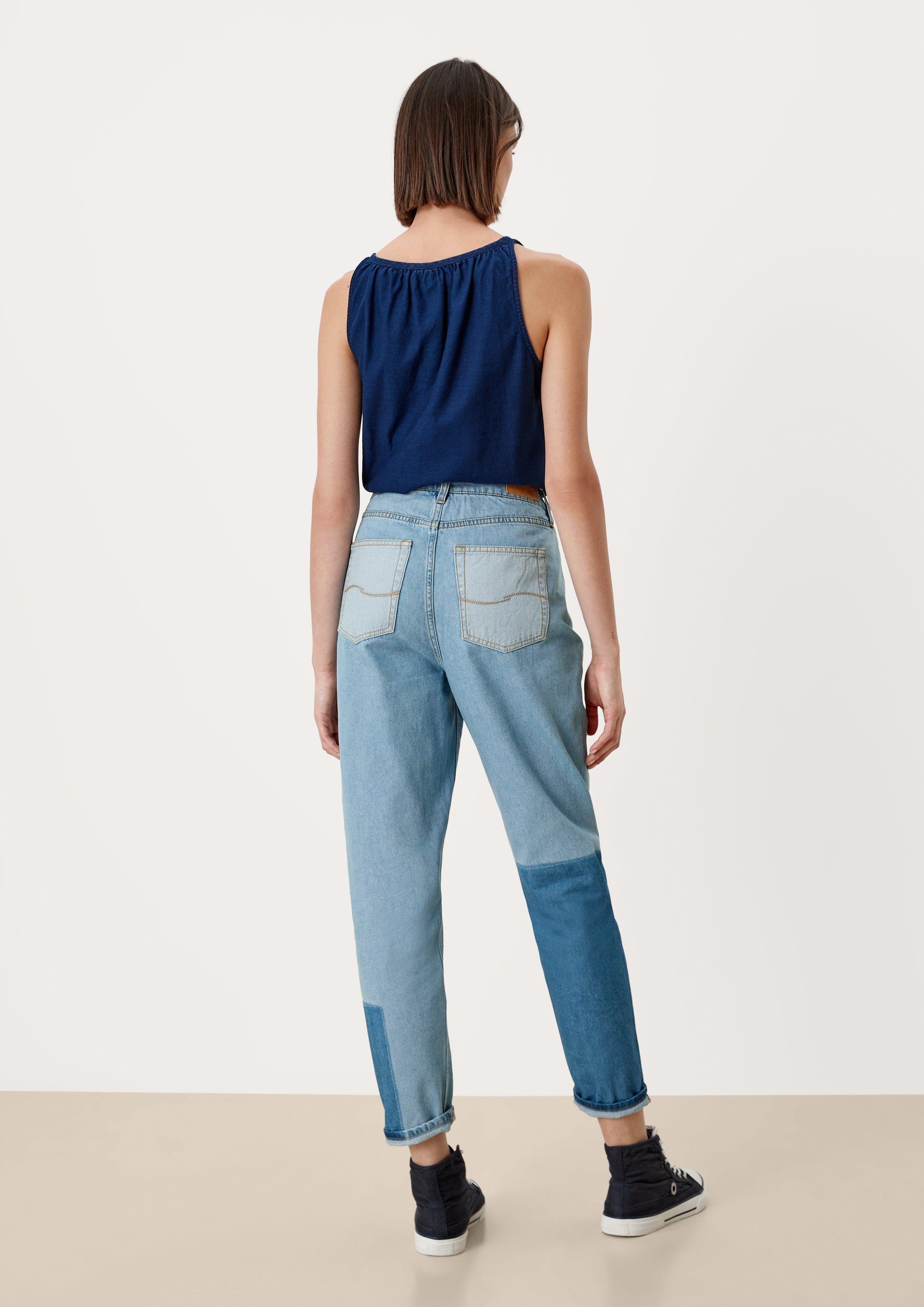 Mom-Jeans QS Waschung Slim: 7/8-Hose